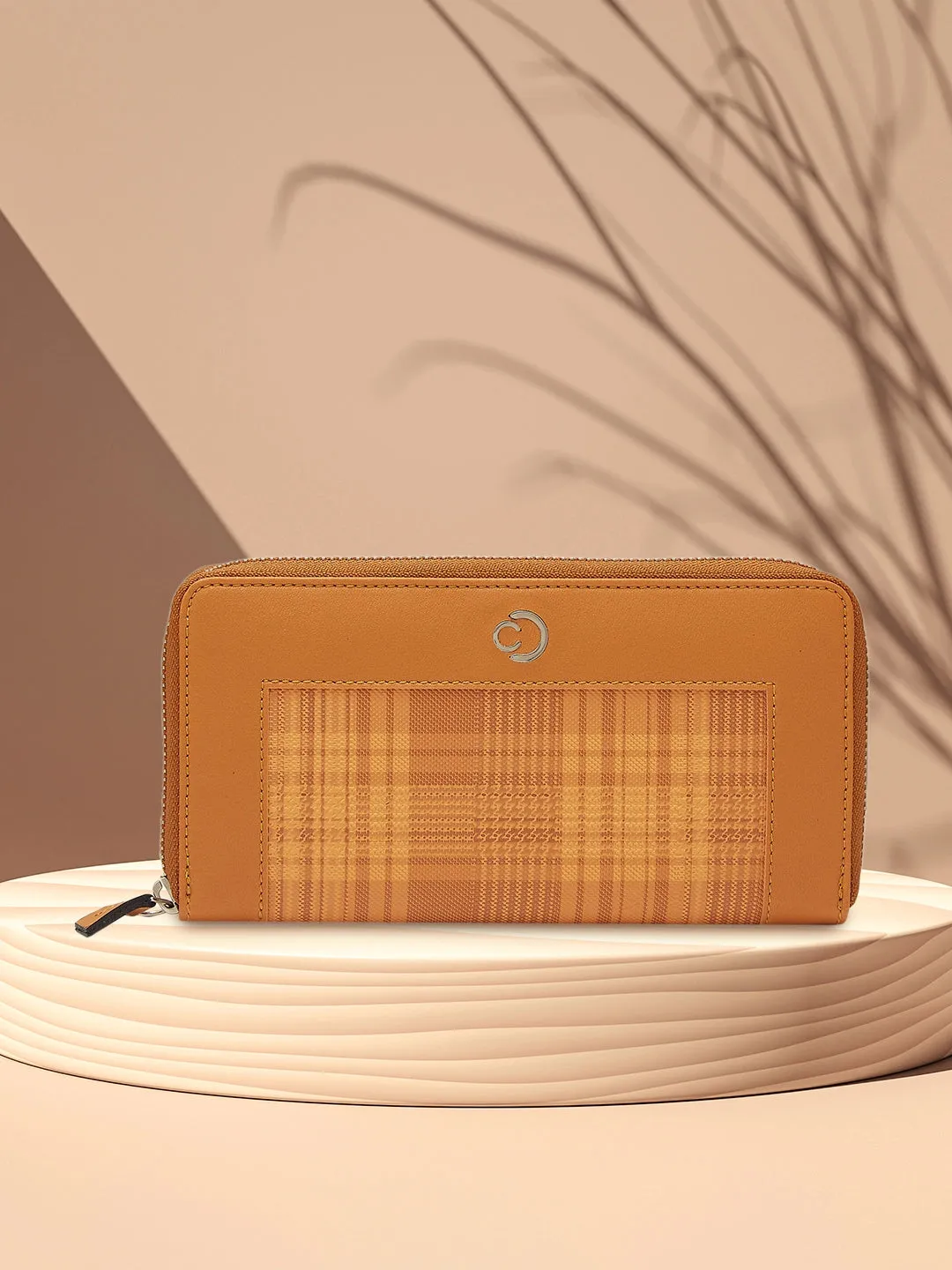 Caprese Avery Large Tan Zip Around Wallet