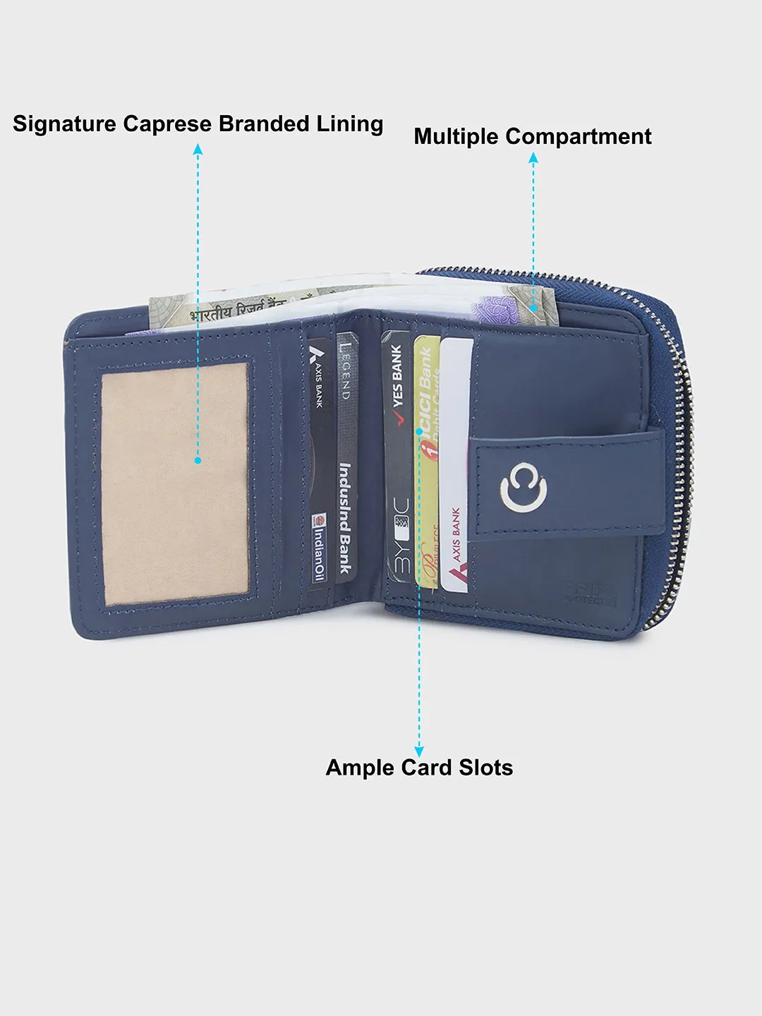 Caprese Avery Small Navy Wallet
