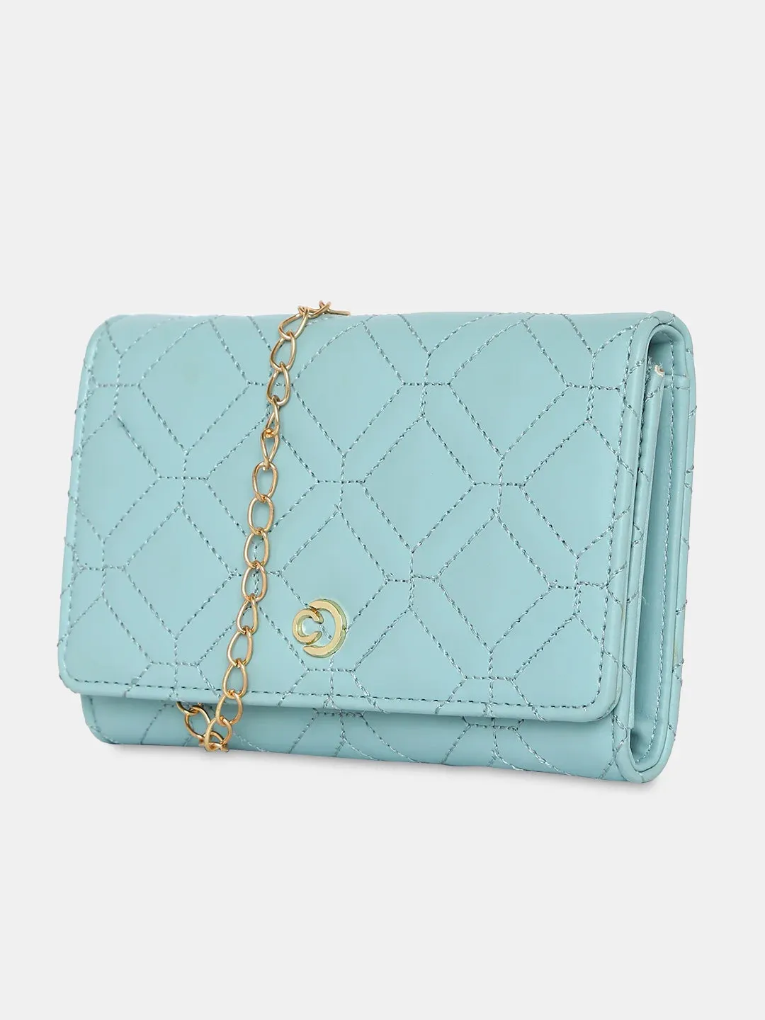 Caprese Berdine Large Blue Flapover Wallet