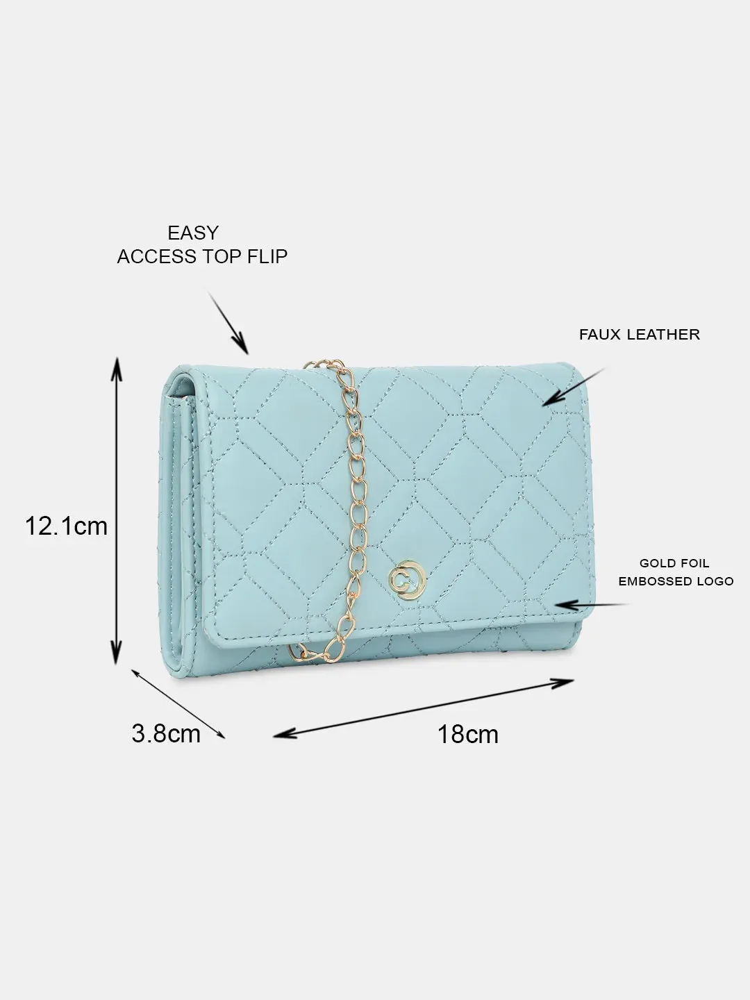 Caprese Berdine Large Blue Flapover Wallet