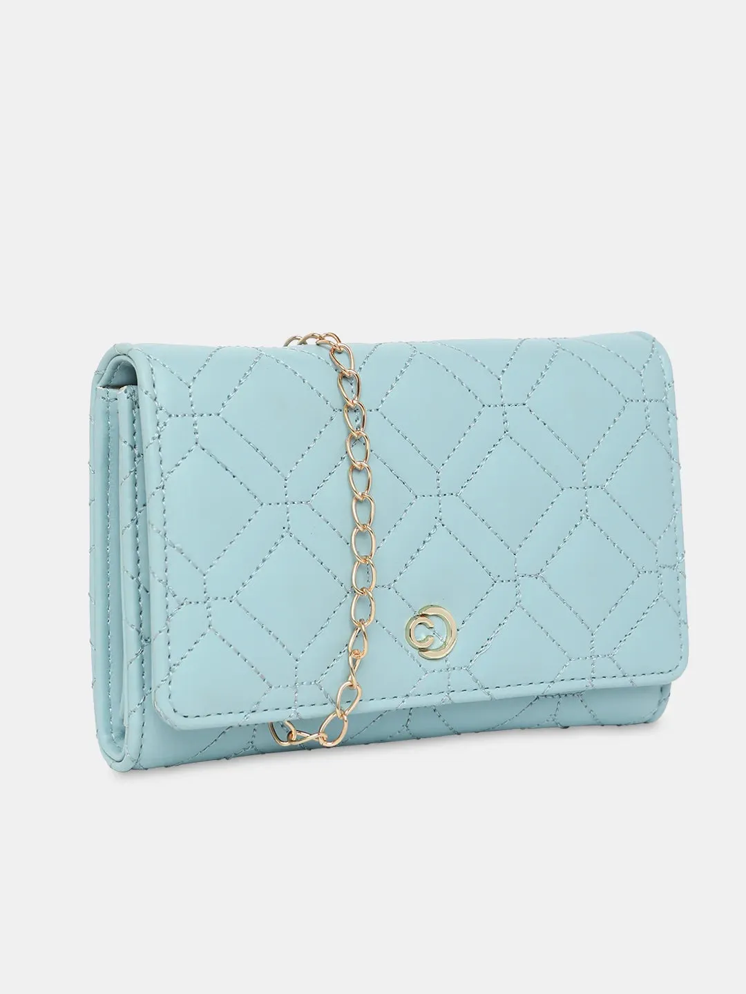 Caprese Berdine Large Blue Flapover Wallet