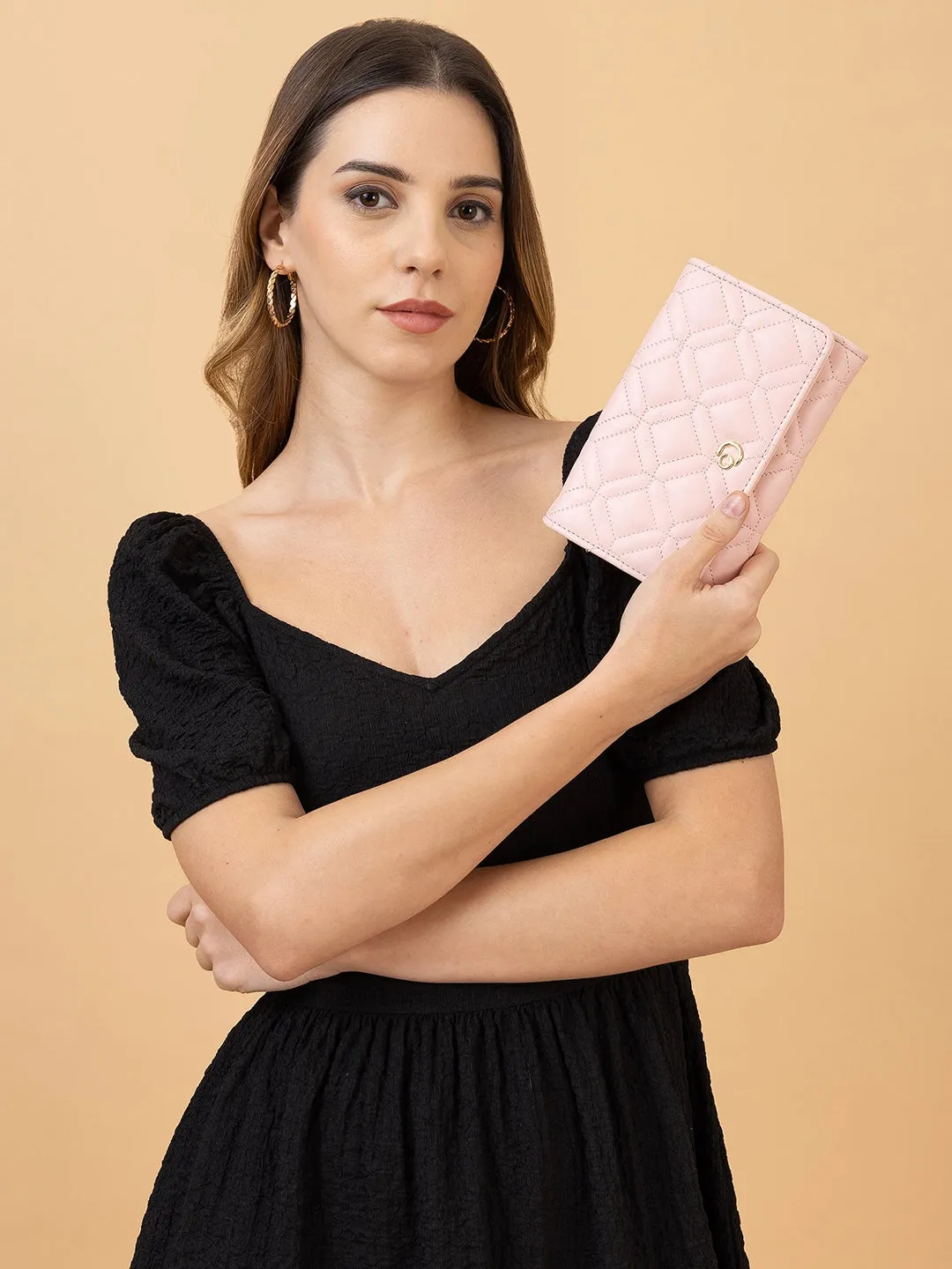 Caprese Berdine Large Blush Flapover Wallet