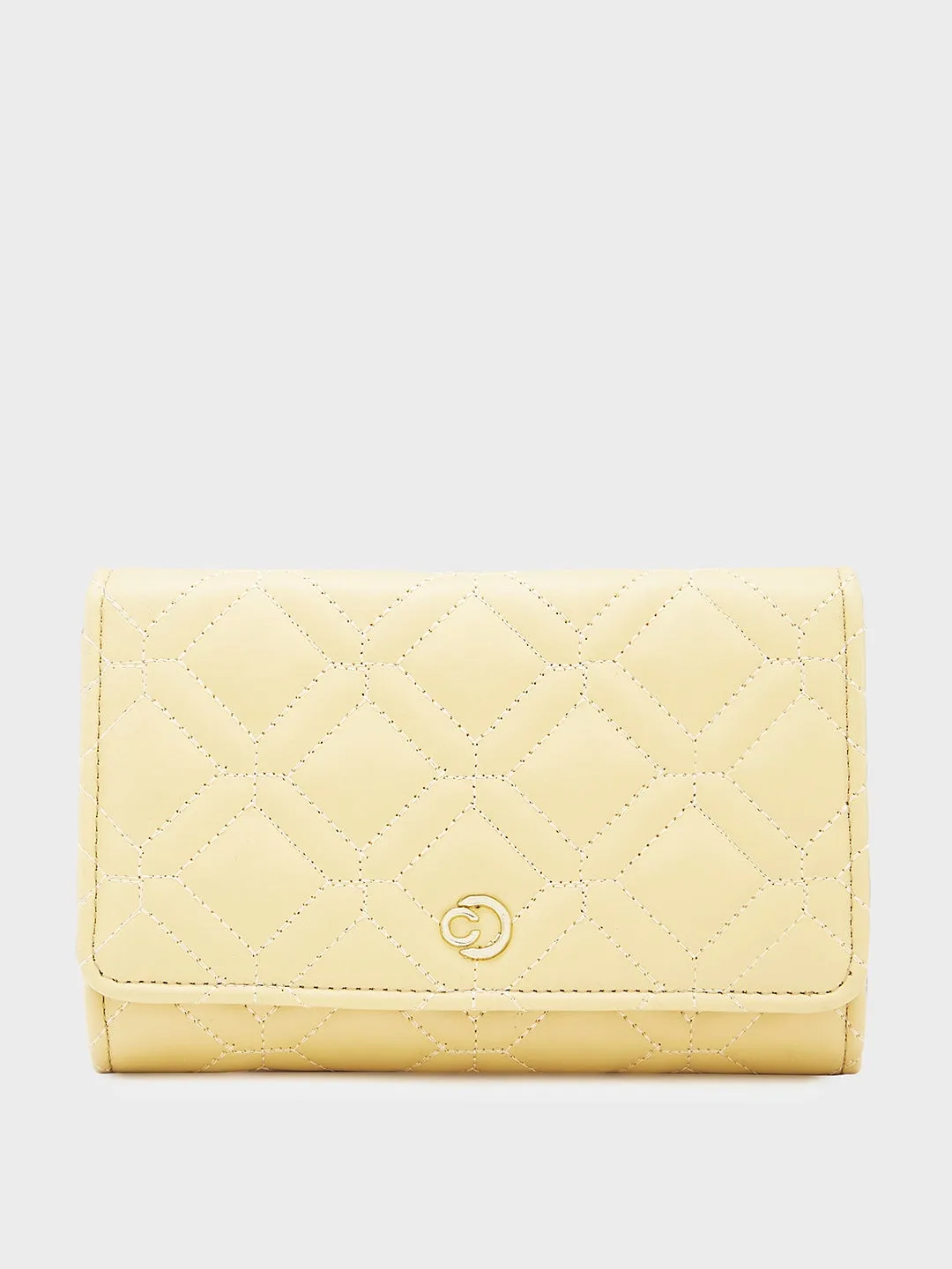 Caprese Berdine Large Light Yellow Flapover Wallet