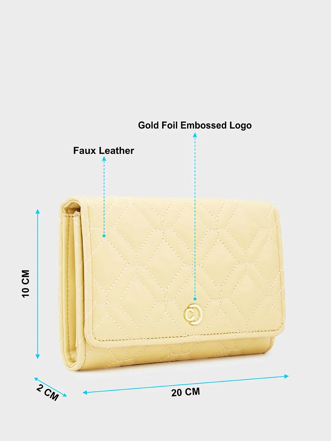Caprese Berdine Large Light Yellow Flapover Wallet