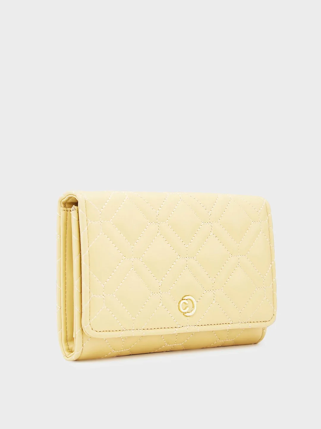 Caprese Berdine Large Light Yellow Flapover Wallet