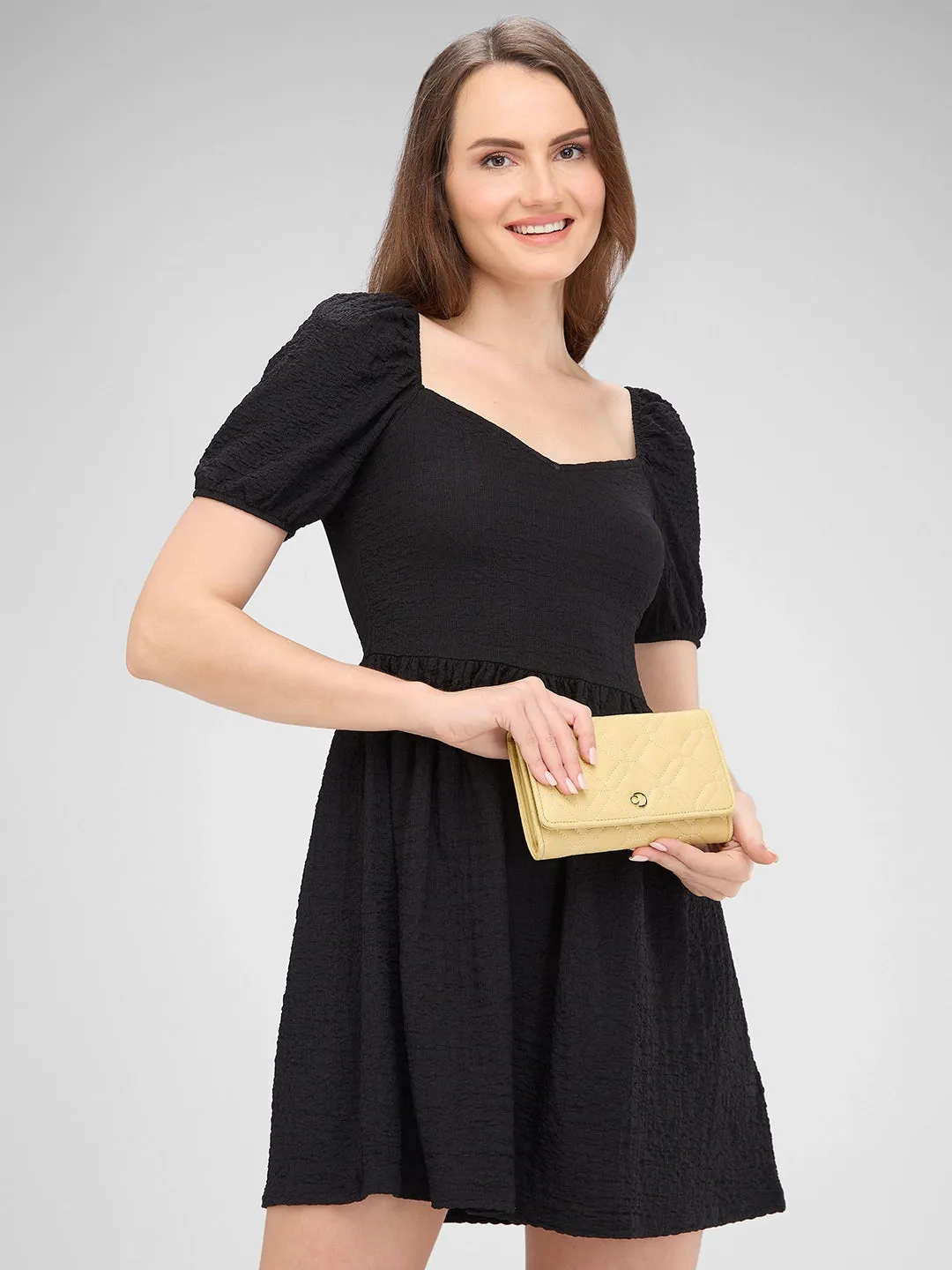 Caprese Berdine Large Light Yellow Flapover Wallet