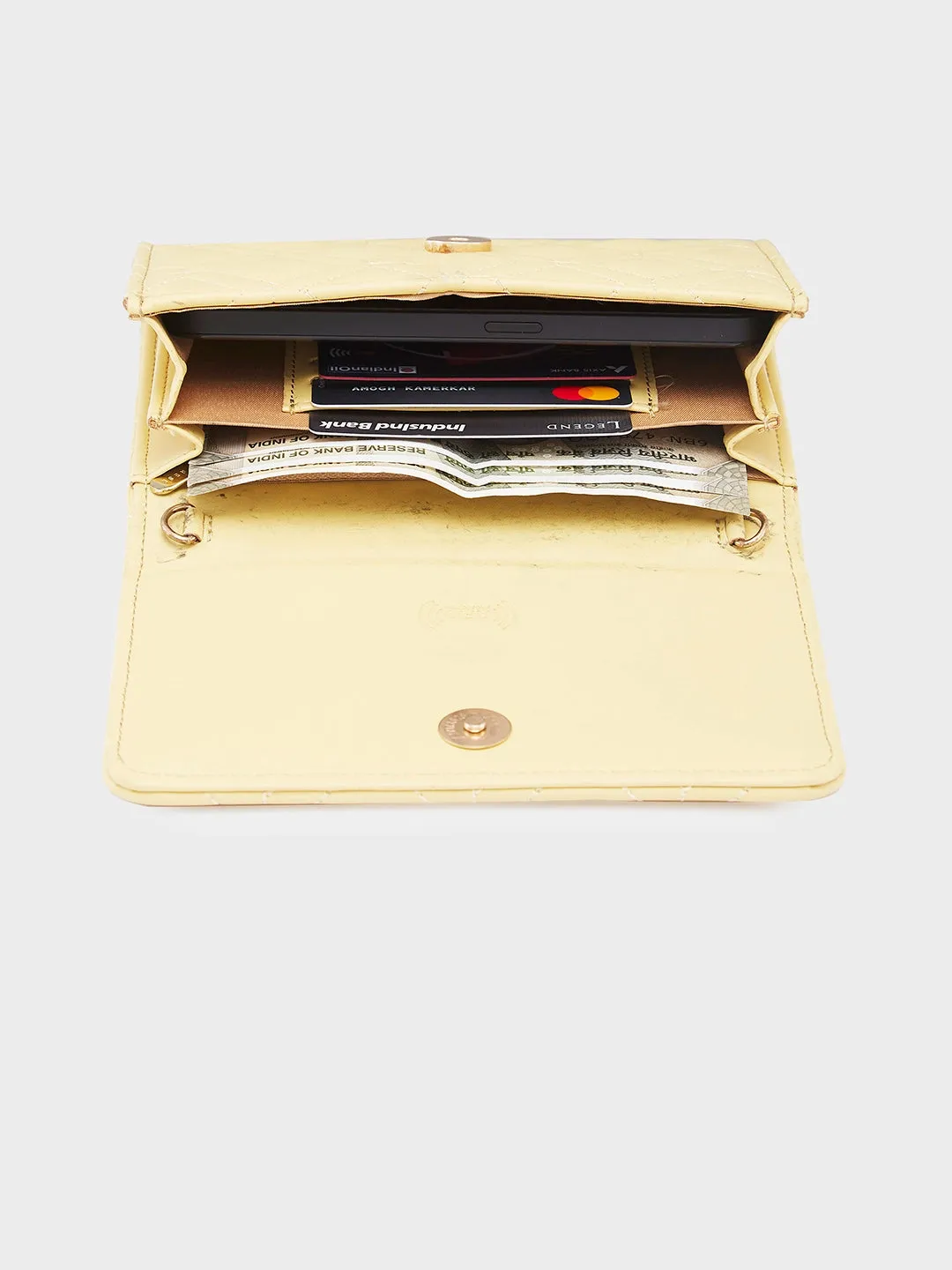 Caprese Berdine Large Light Yellow Flapover Wallet