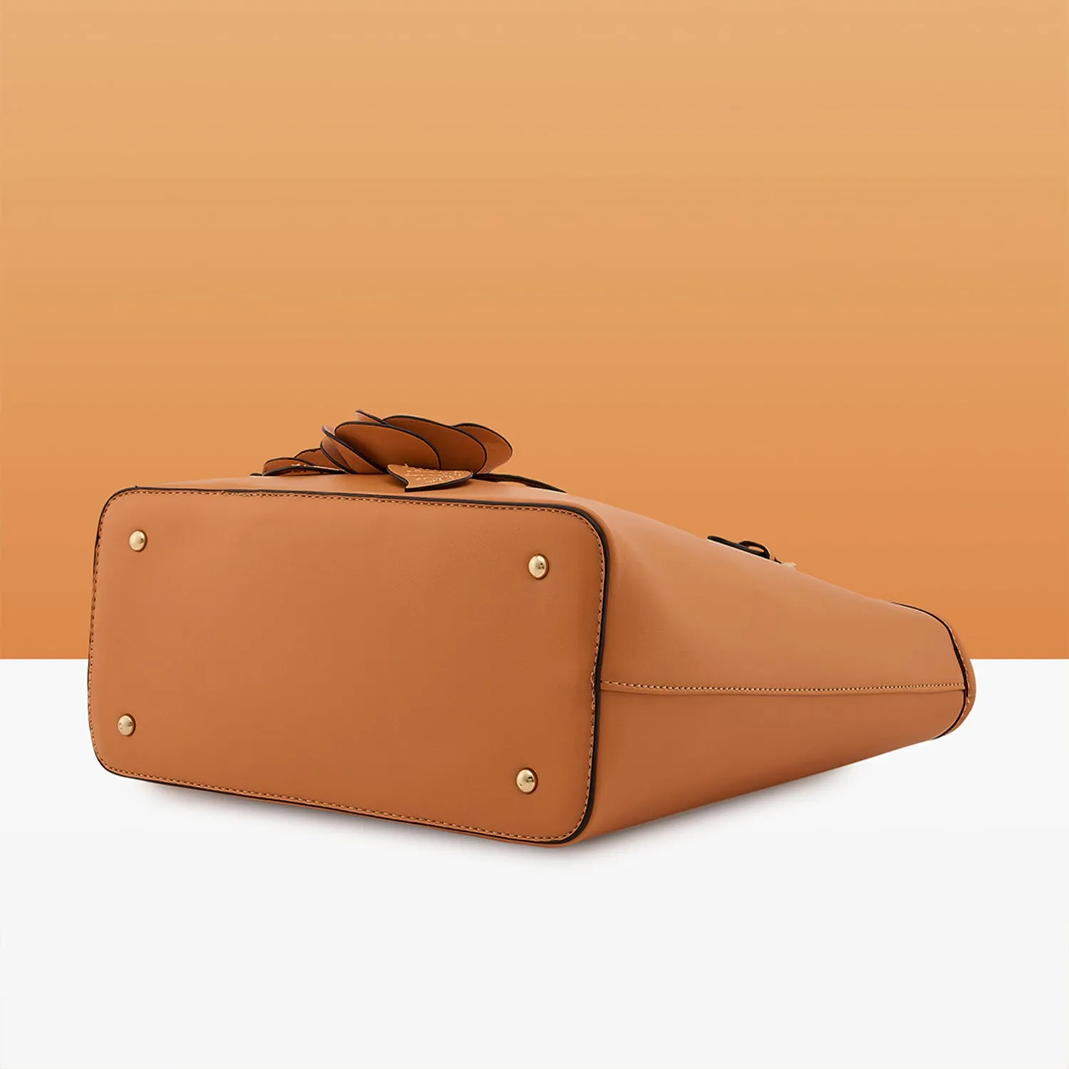 Caprese Bloom Medium Apricot Tote Bag
