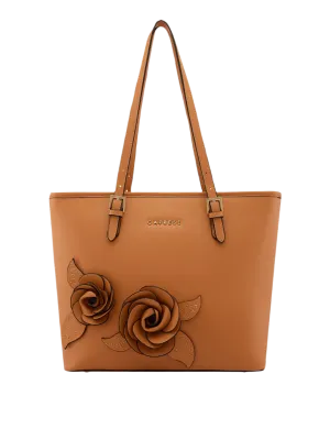 Caprese Bloom Medium Apricot Tote Bag