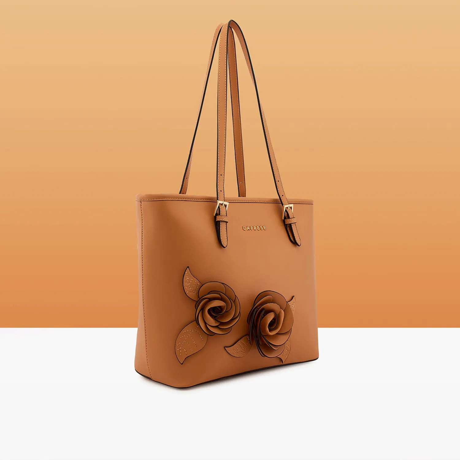 Caprese Bloom Medium Apricot Tote Bag