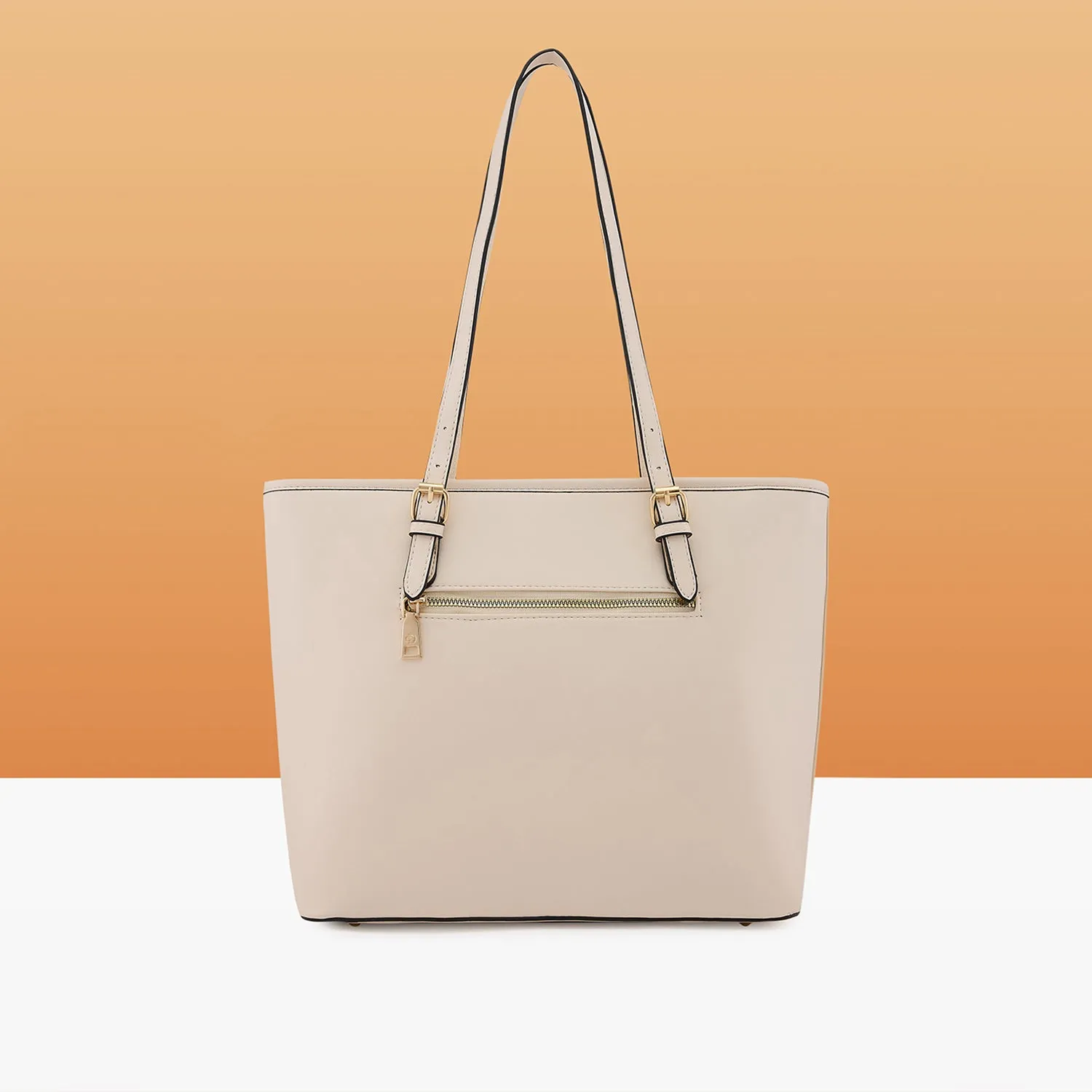 Caprese Bloom Medium Off White Tote Bag