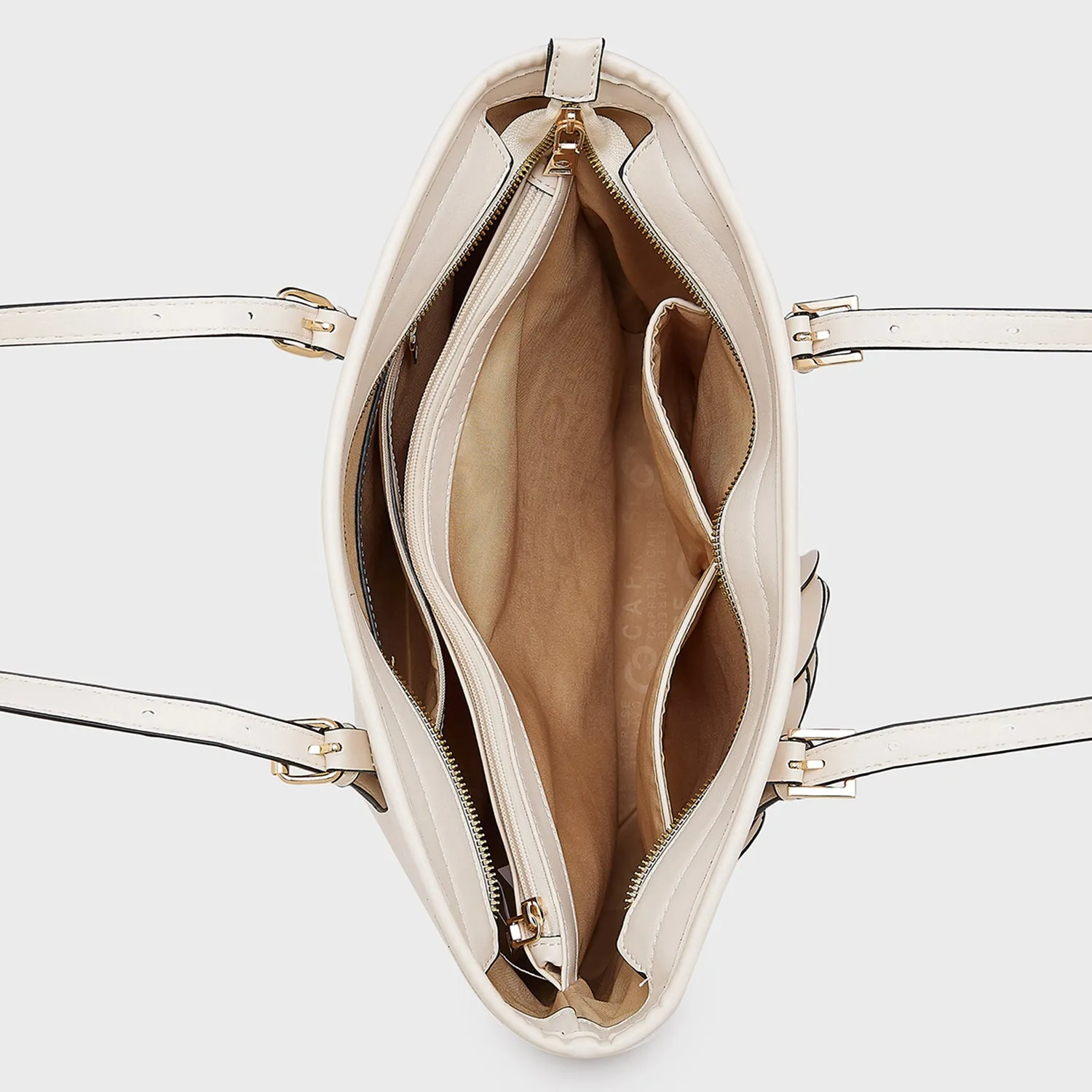 Caprese Bloom Medium Off White Tote Bag
