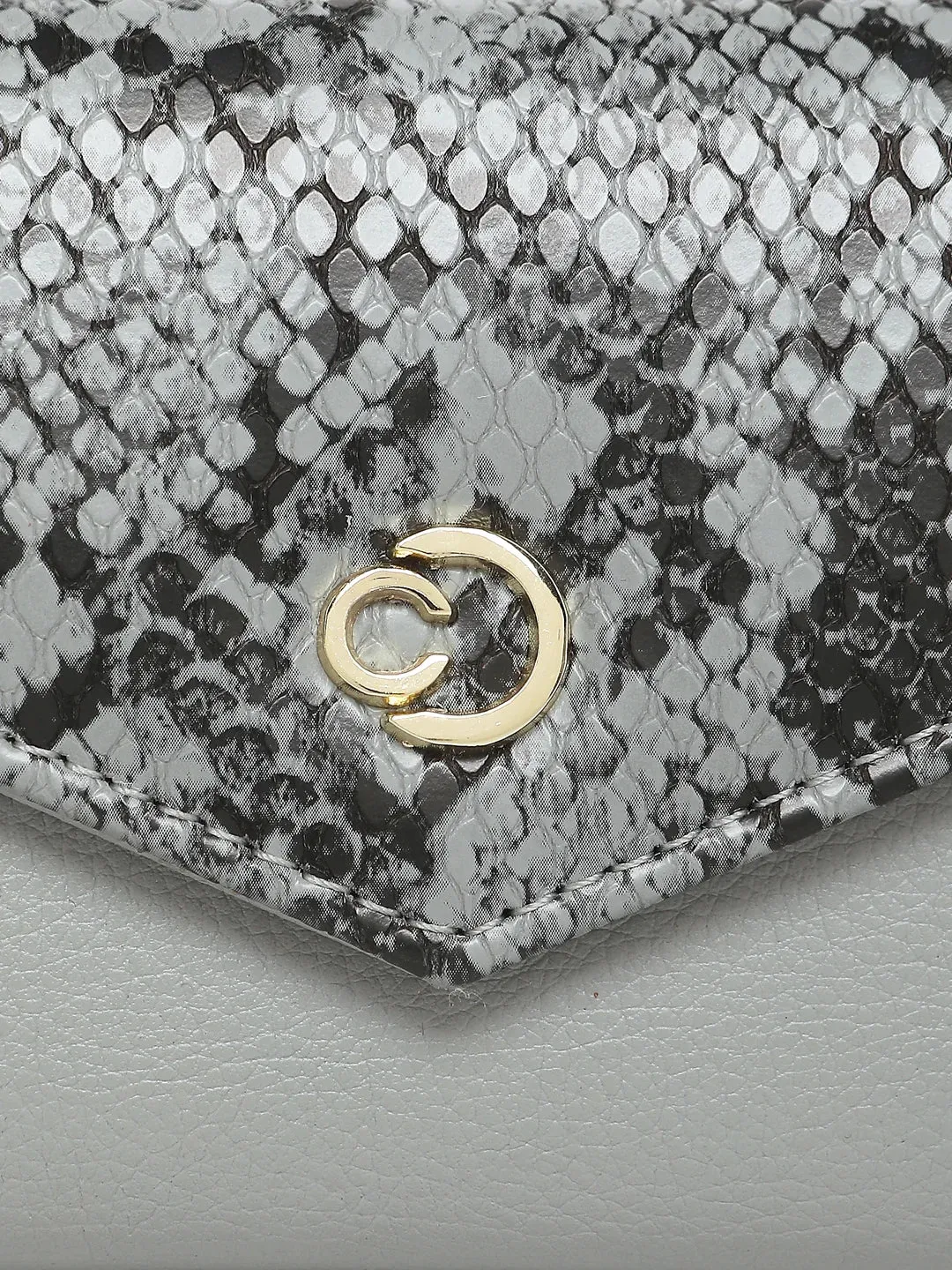 Caprese Bluma Large Grey Flapover Wallet
