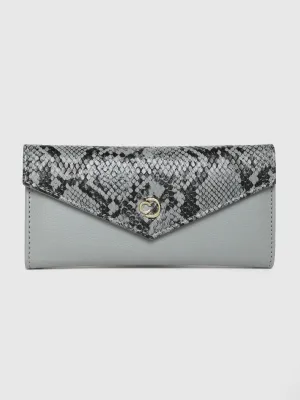 Caprese Bluma Large Grey Flapover Wallet