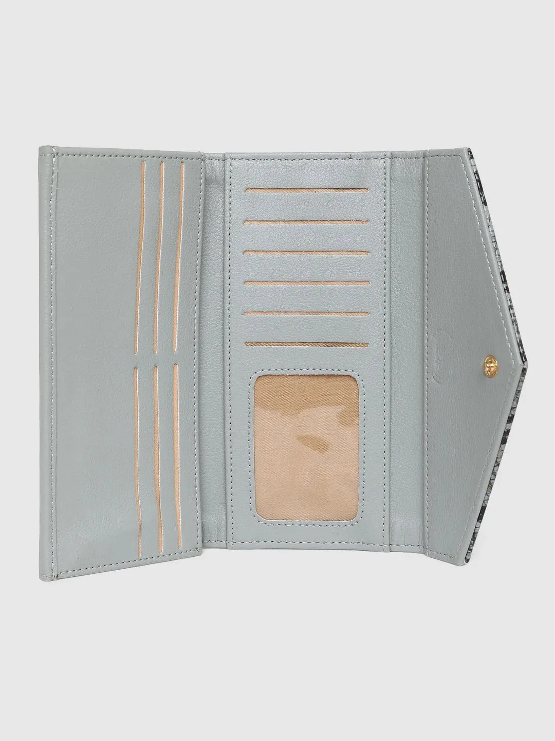 Caprese Bluma Large Grey Flapover Wallet