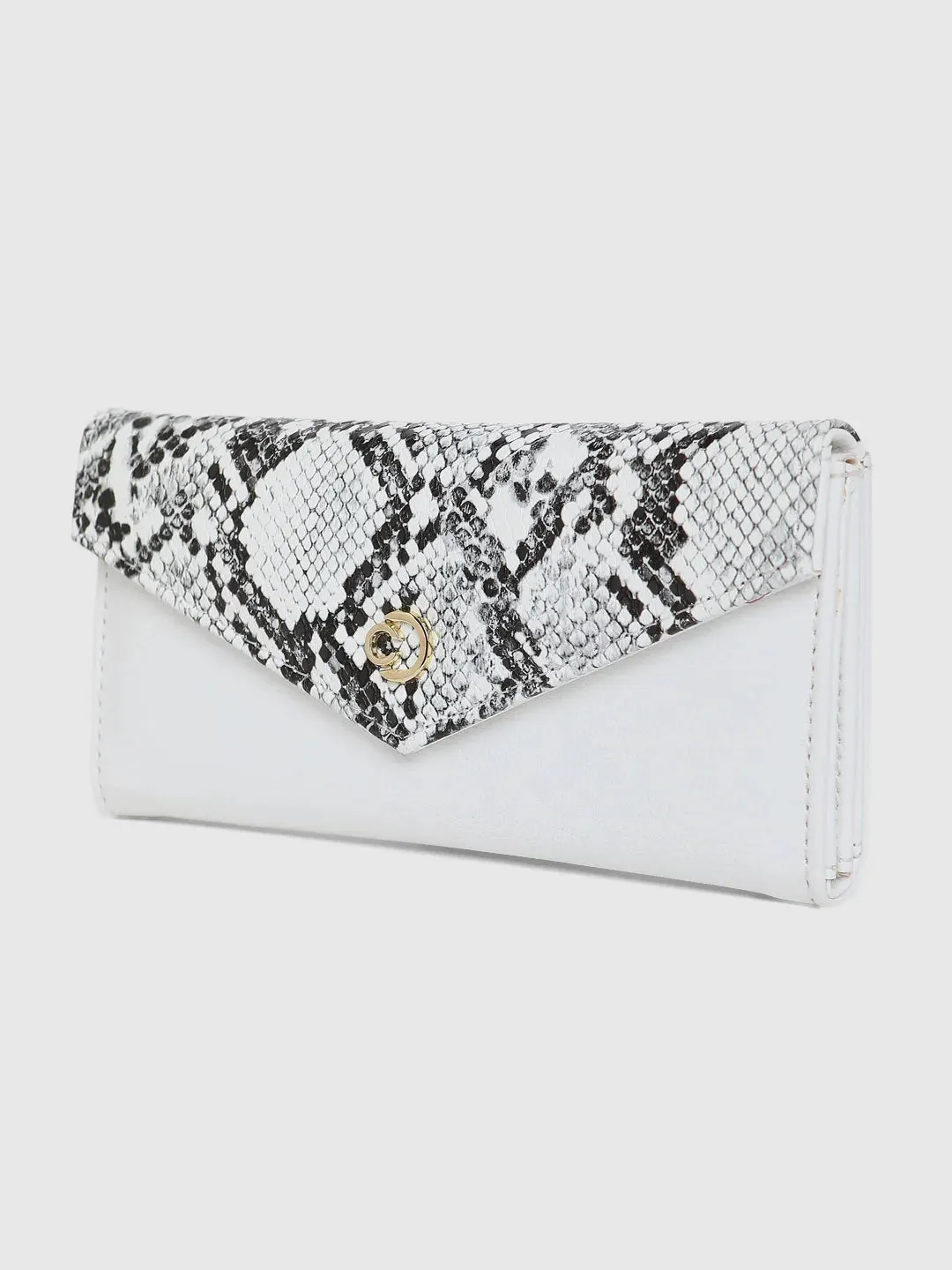 Caprese Bluma Large White Flapover Wallet