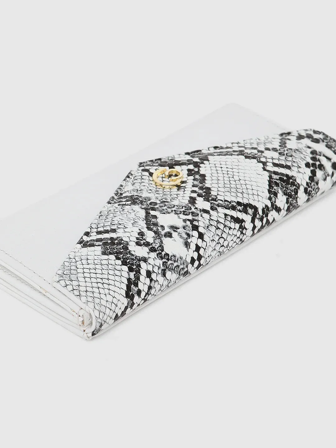 Caprese Bluma Large White Flapover Wallet