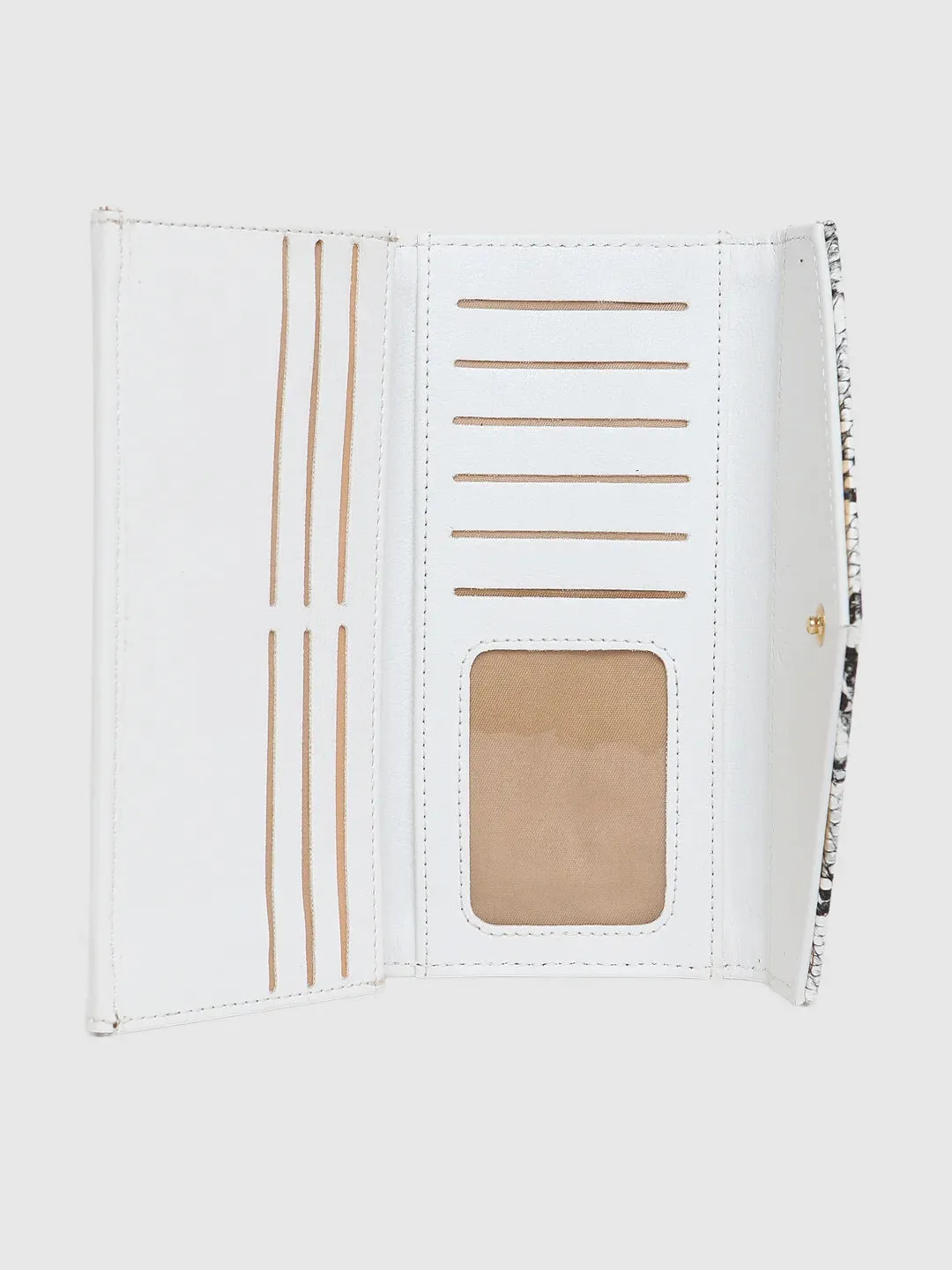 Caprese Bluma Large White Flapover Wallet