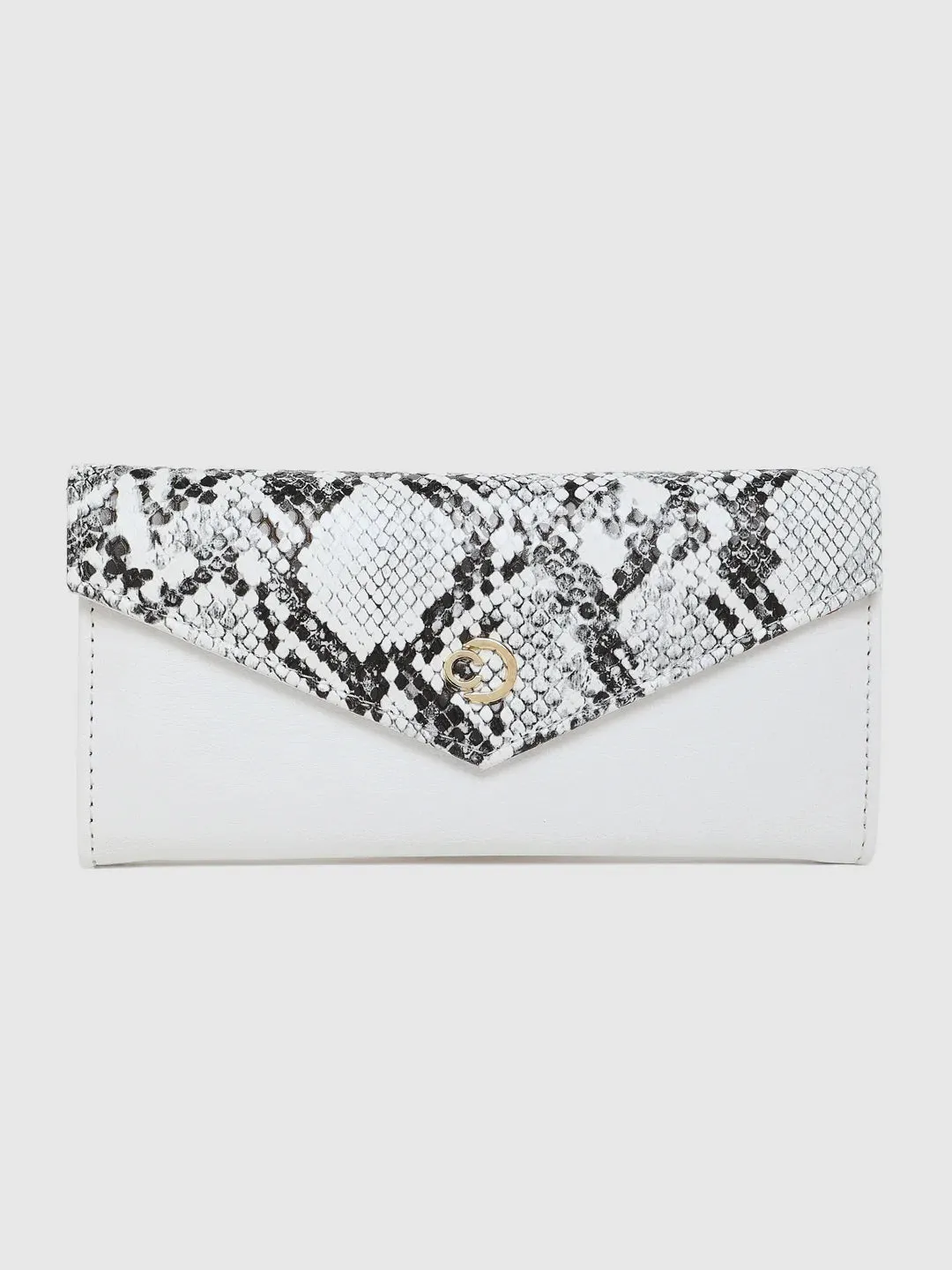 Caprese Bluma Large White Flapover Wallet