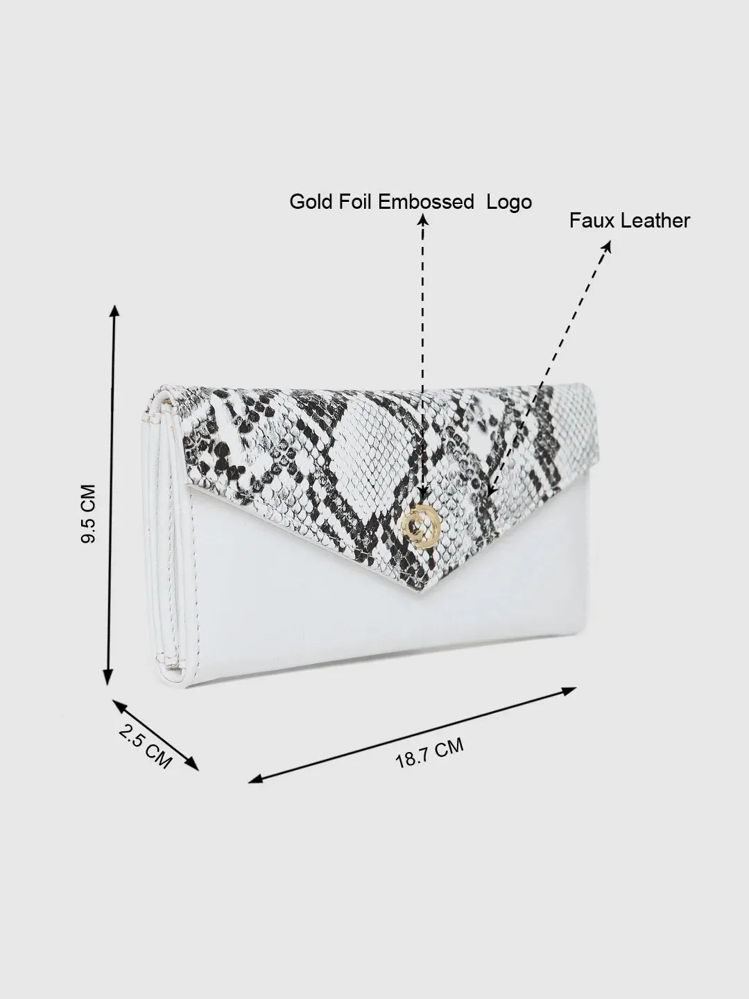 Caprese Bluma Large White Flapover Wallet