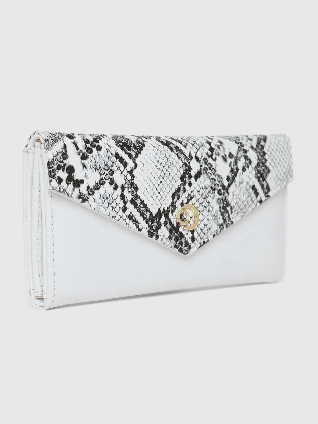 Caprese Bluma Large White Flapover Wallet