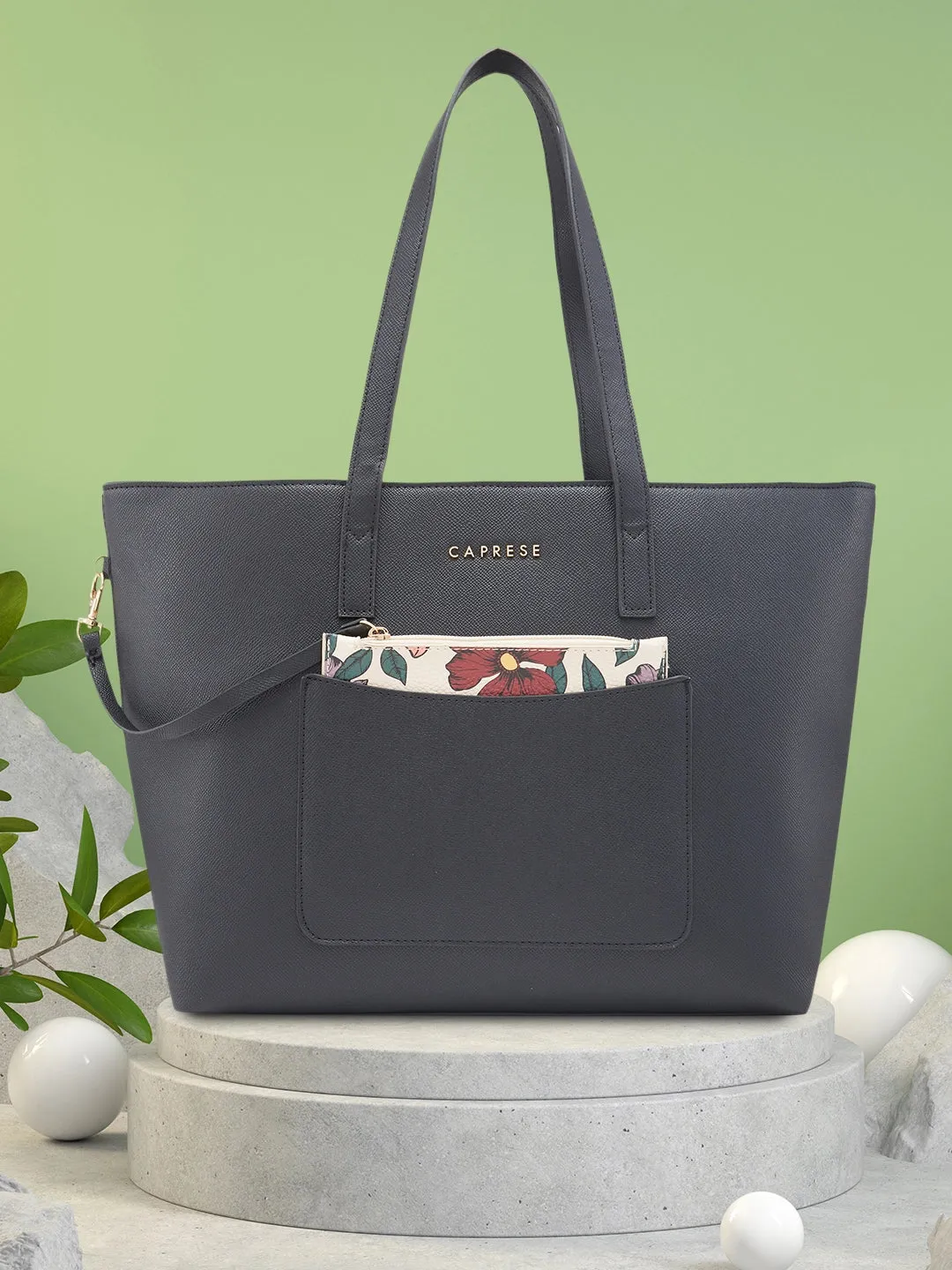Caprese Daphny Large Black Tote Bag
