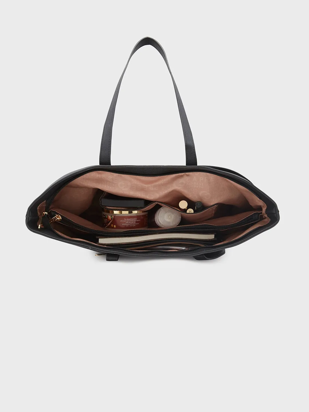 Caprese Daphny Large Black Tote Bag
