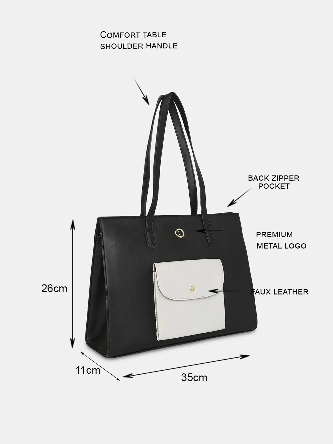 Caprese Destin Medium Black Tote Bag