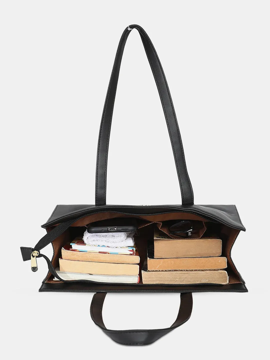 Caprese Destin Medium Black Tote Bag