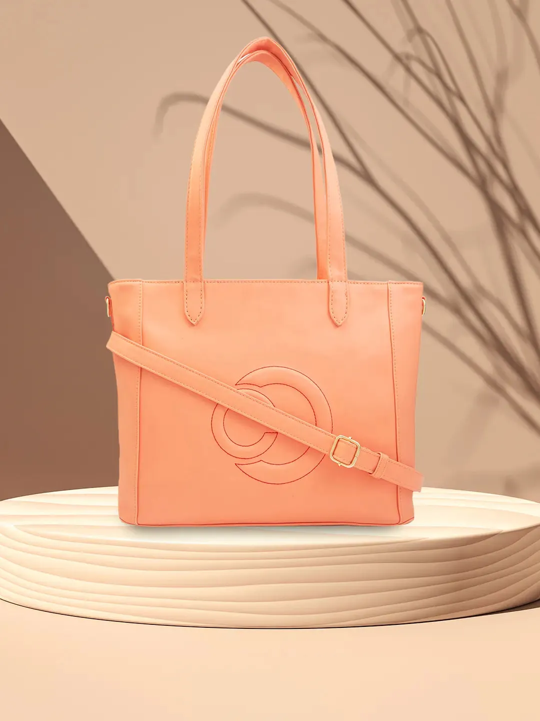 Caprese Dora Large Coral Office Tote Bag