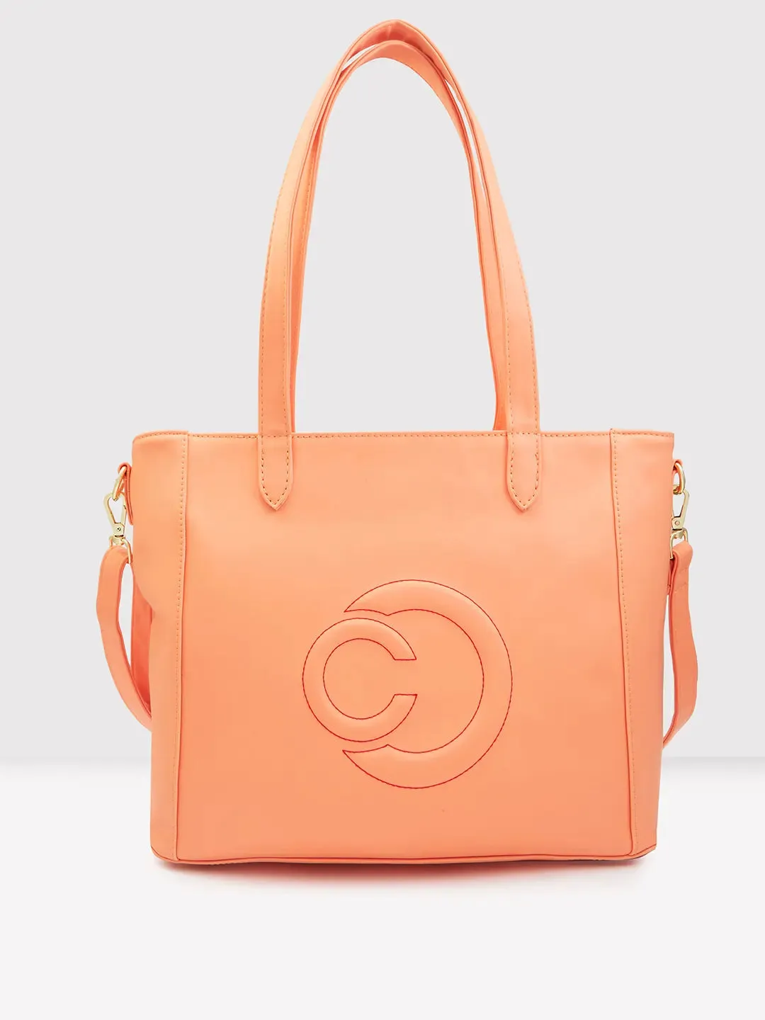Caprese Dora Large Coral Office Tote Bag