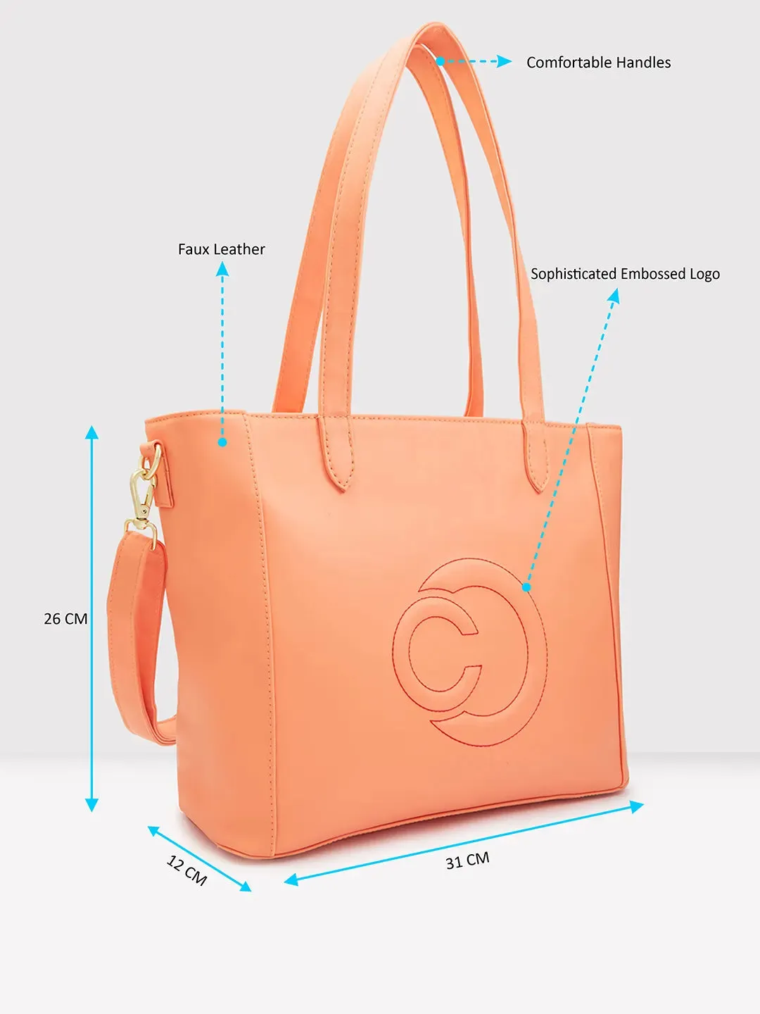 Caprese Dora Large Coral Office Tote Bag