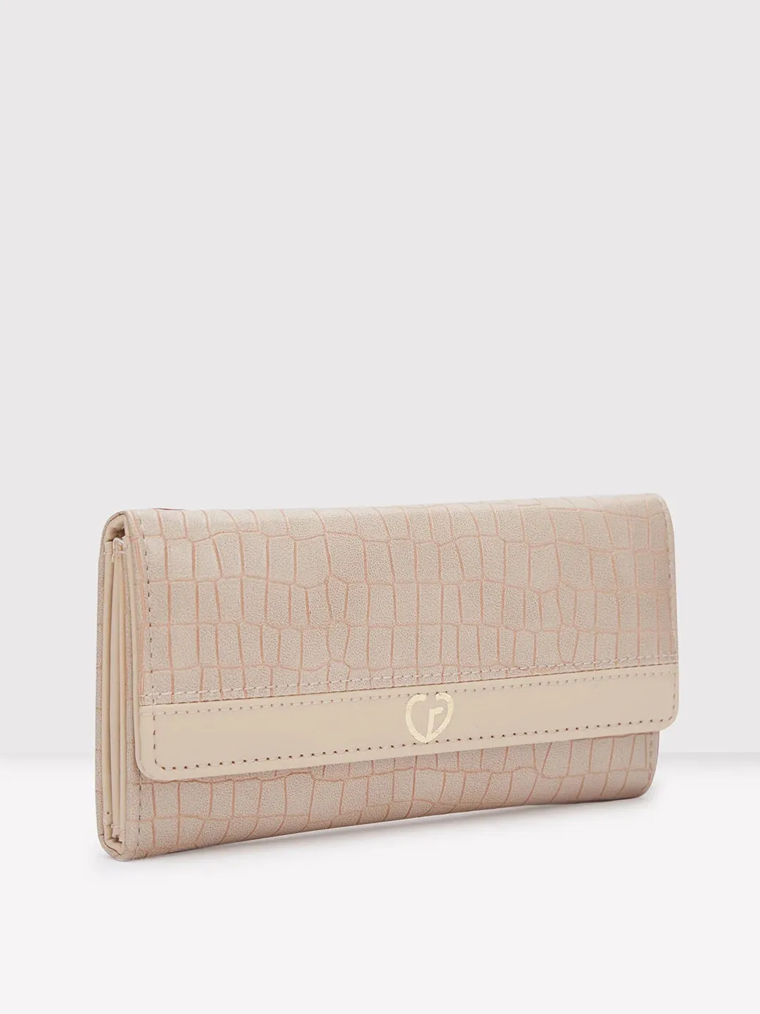 Caprese Dorrita Medium Beige Flapover Wallet