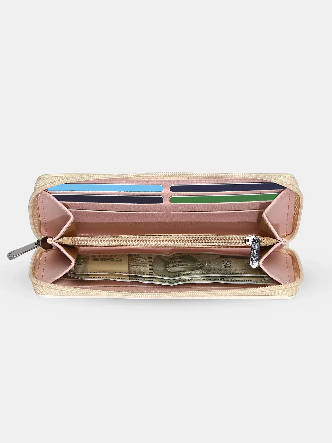 Caprese Dorrita Medium Beige Zip Around Wallet