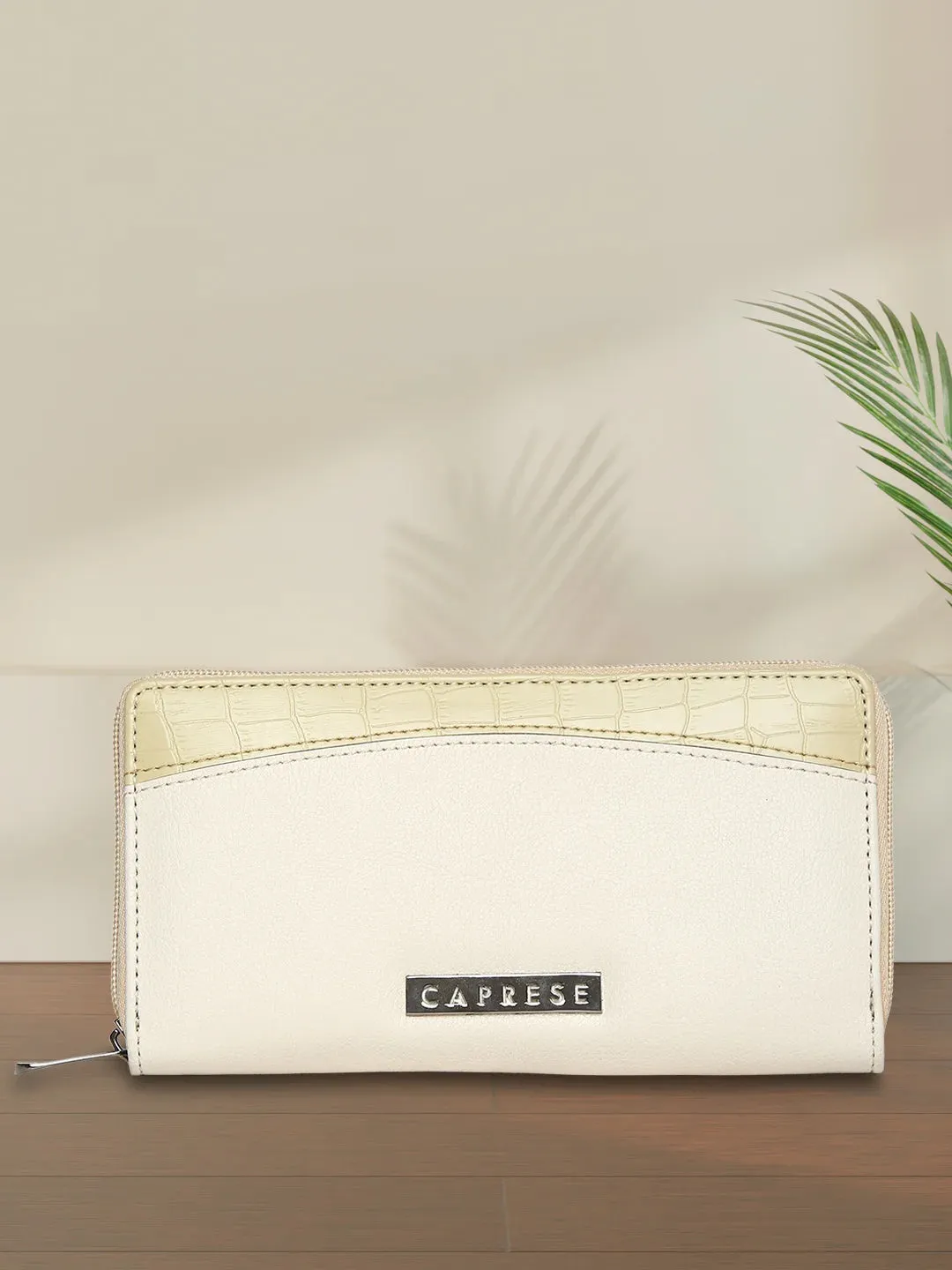 Caprese Dorrita Medium Beige Zip Around Wallet
