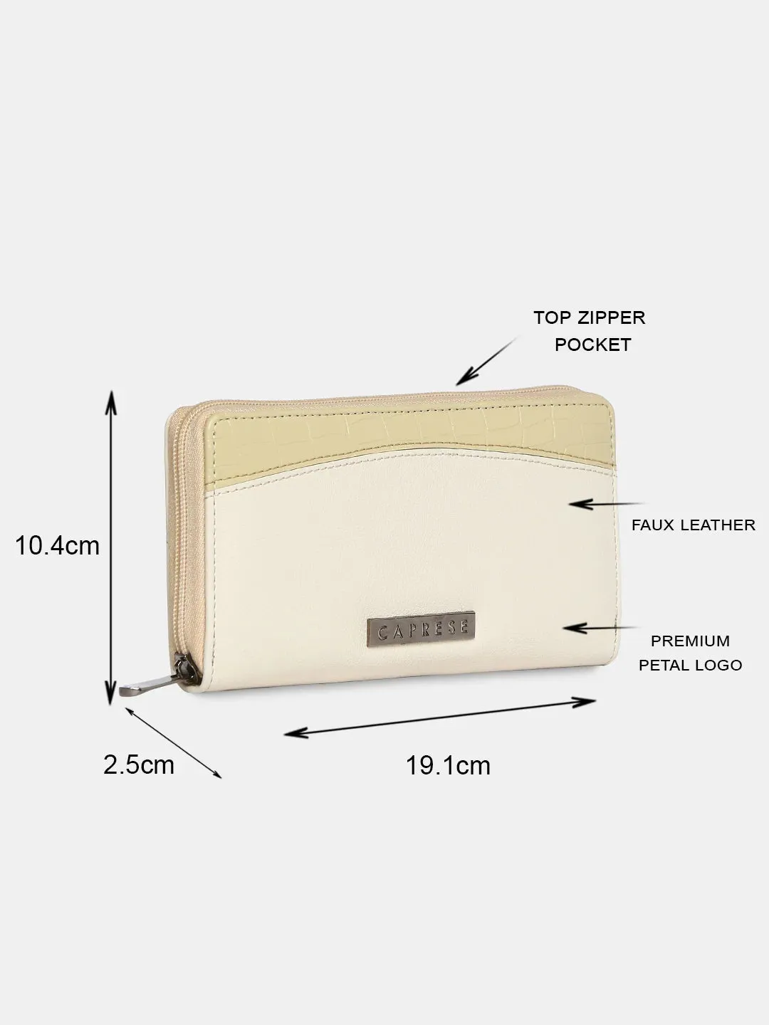 Caprese Dorrita Medium Beige Zip Around Wallet