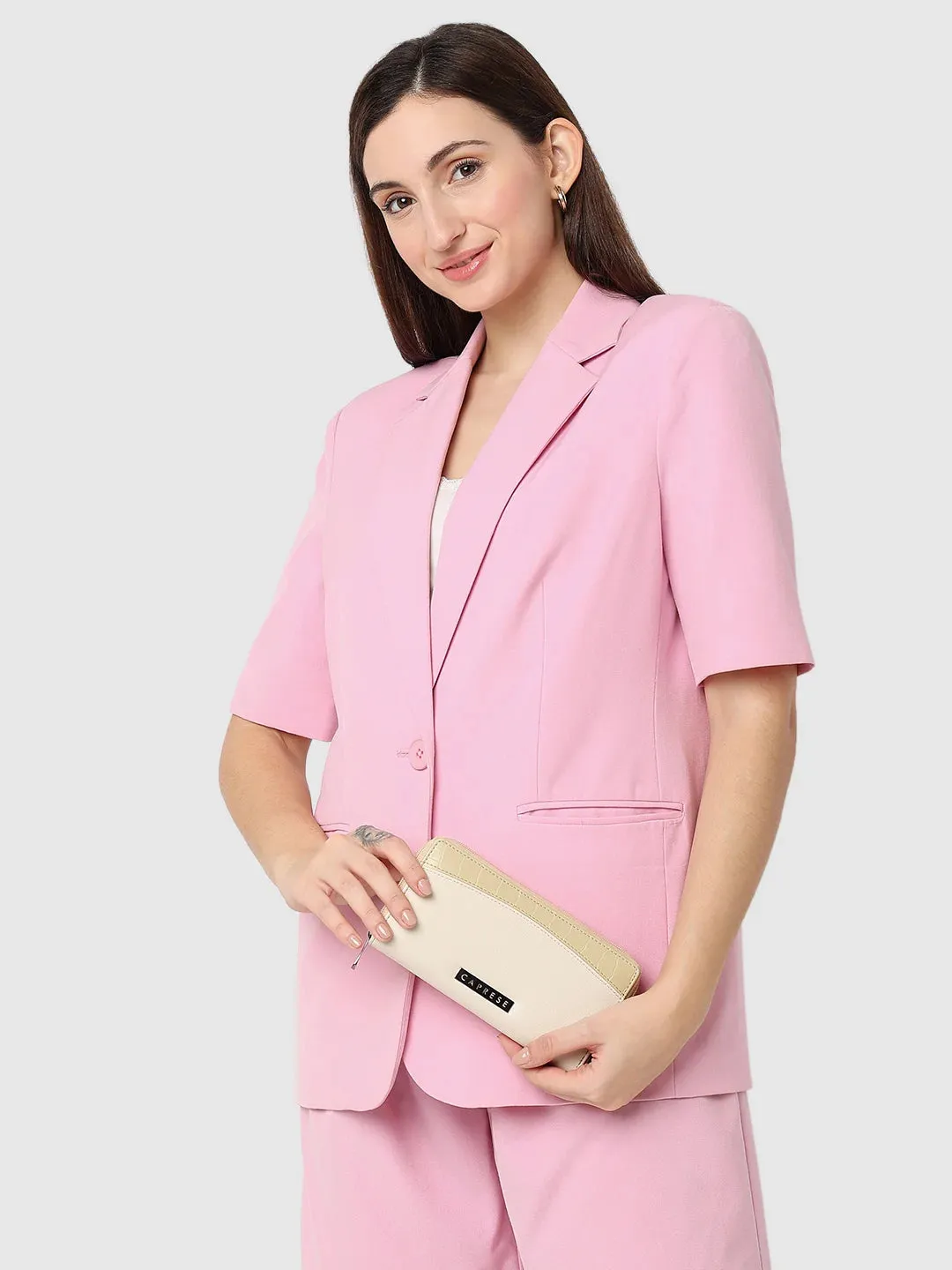 Caprese Dorrita Medium Beige Zip Around Wallet