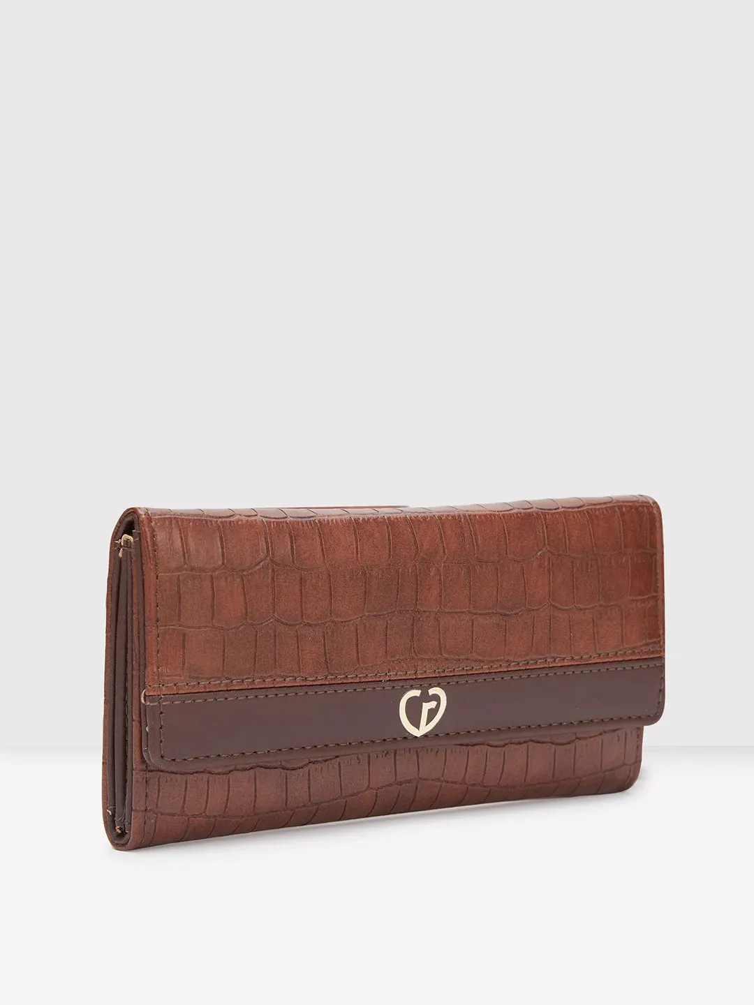 Caprese Dorrita Medium Brown Flapover Wallet