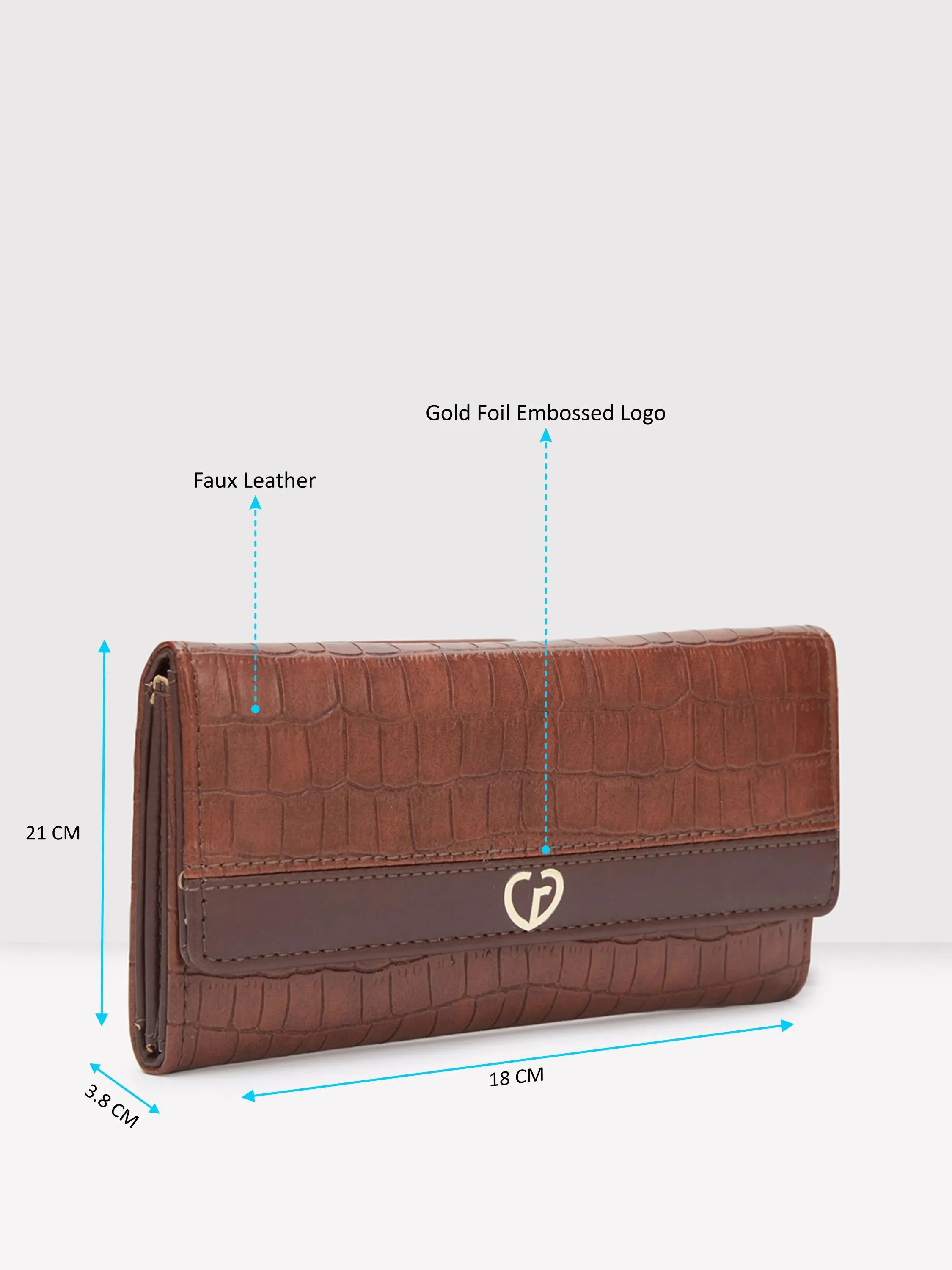 Caprese Dorrita Medium Brown Flapover Wallet