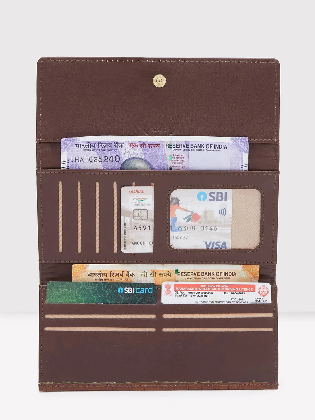 Caprese Dorrita Medium Brown Flapover Wallet