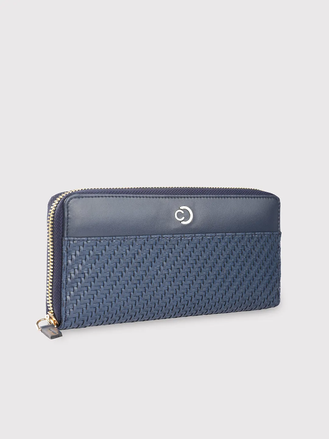 Caprese Emma Large Navy Zip Around Wallet