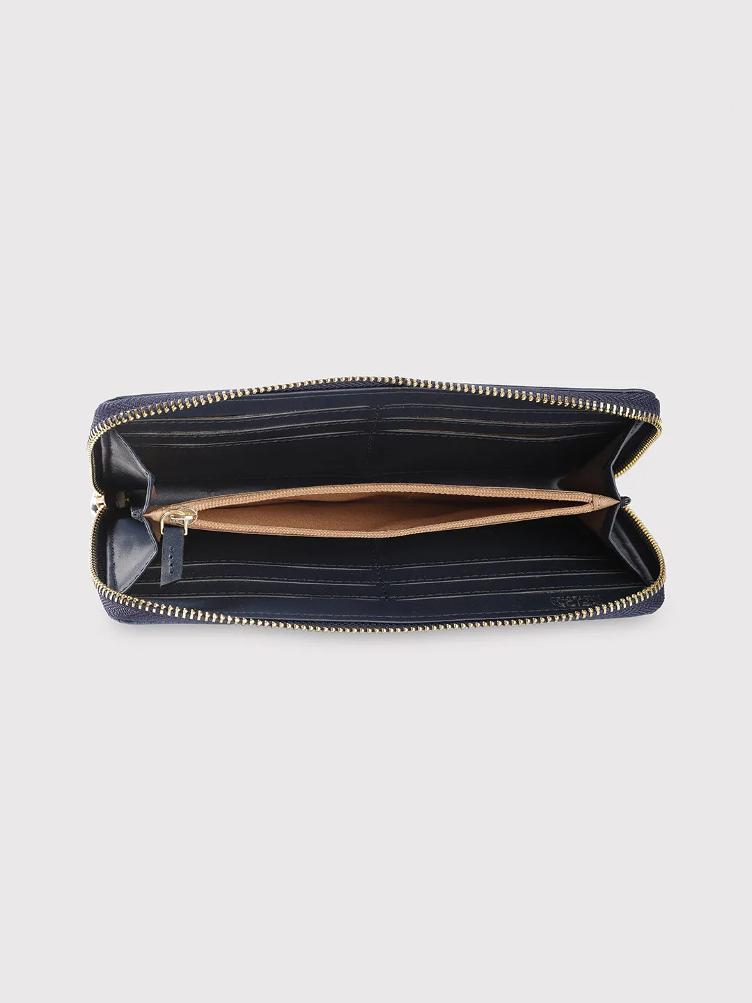 Caprese Emma Large Navy Zip Around Wallet