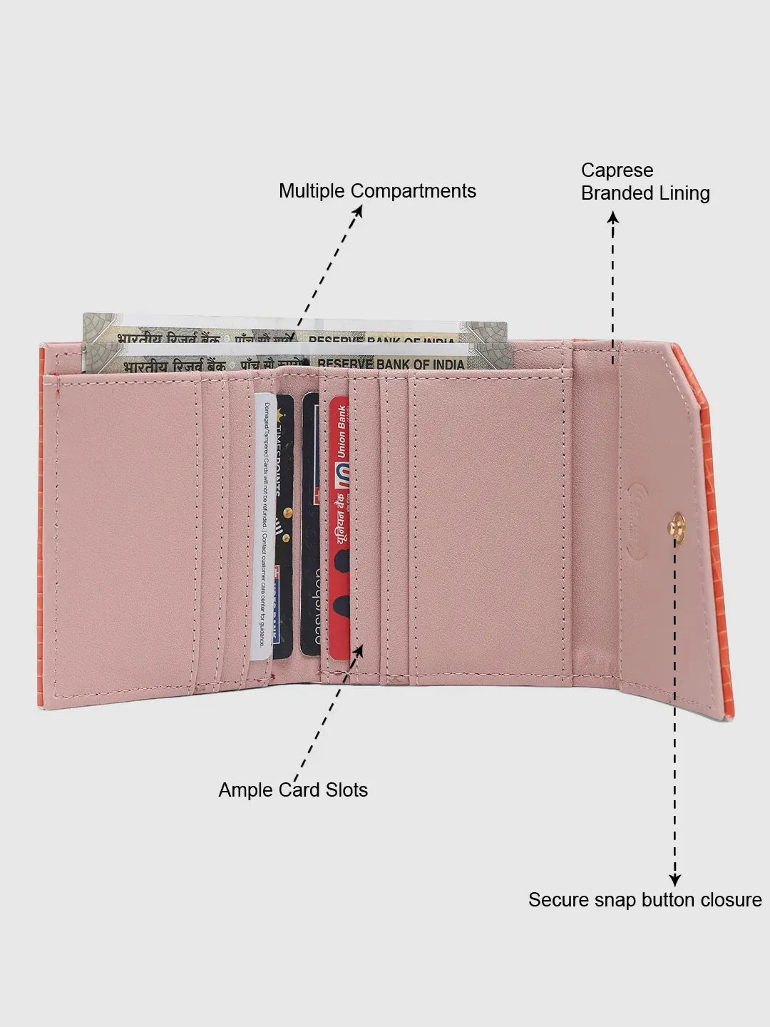Caprese Ernesa Small Orange Wallet