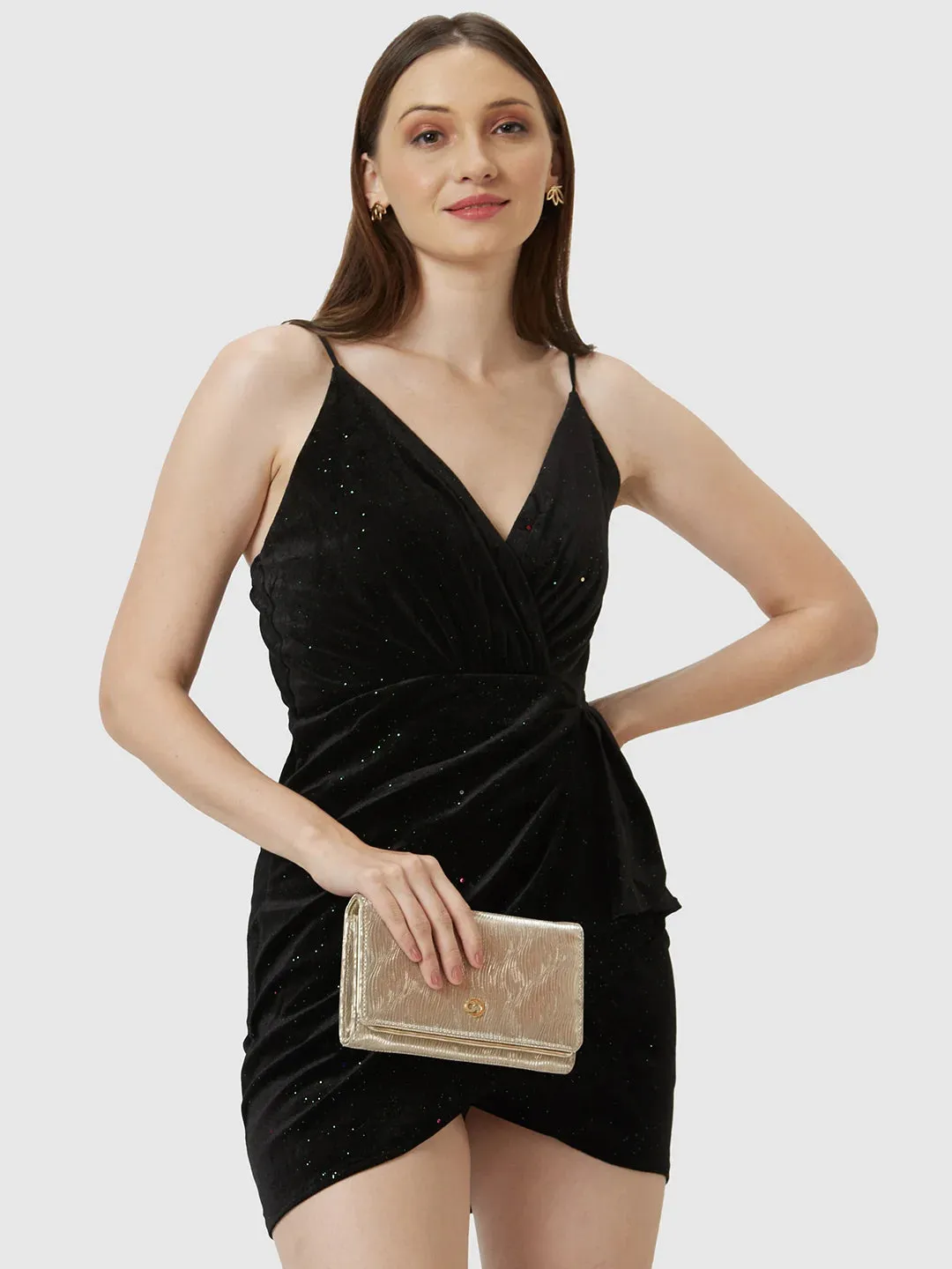 Caprese Eryka Medium Light Gold Clutch