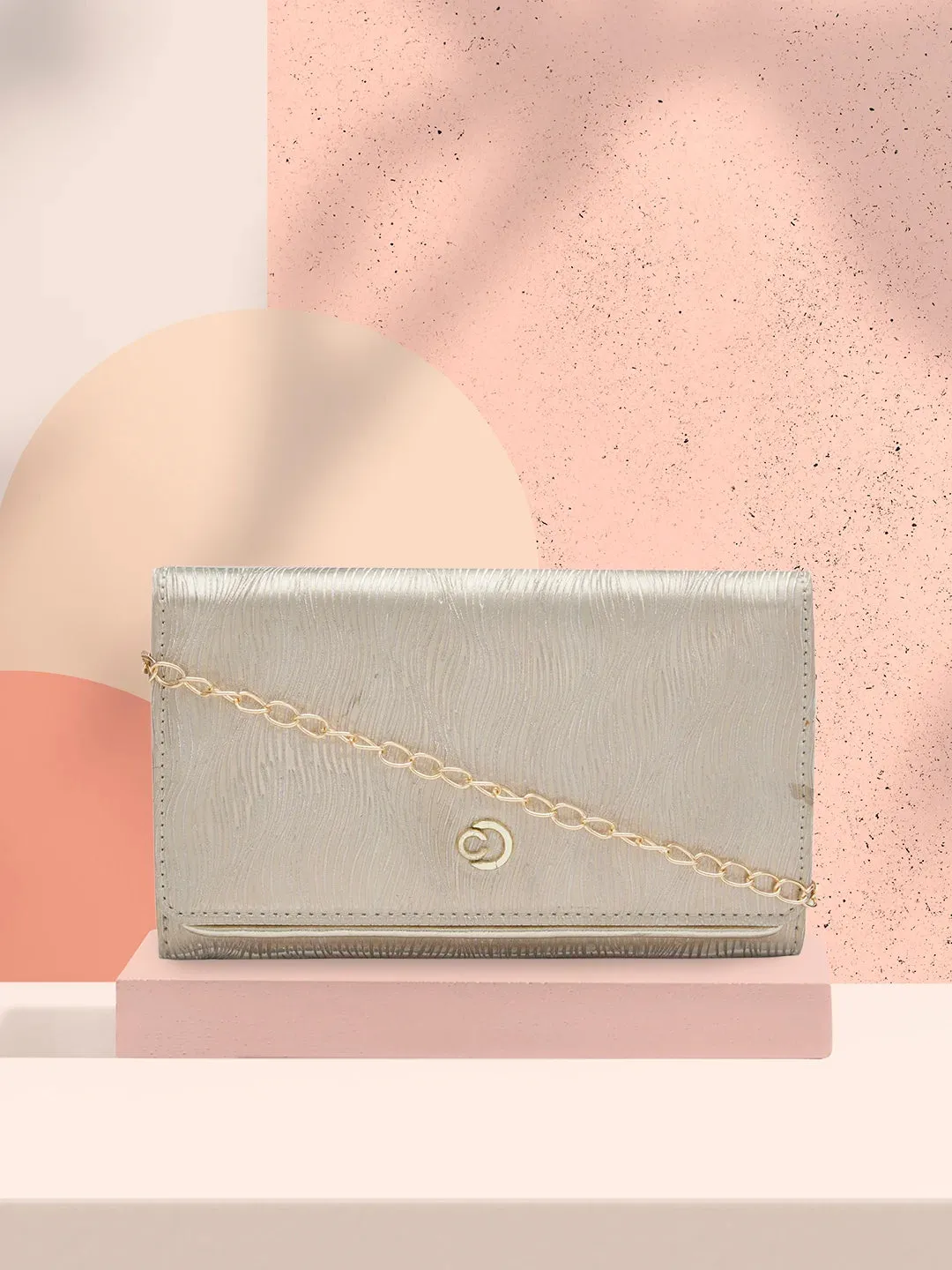 Caprese Eryka Medium Light Gold Clutch