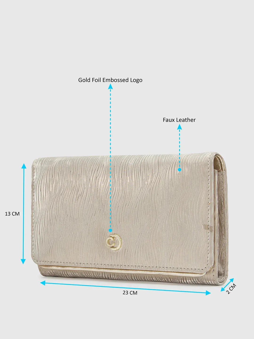 Caprese Eryka Medium Light Gold Clutch