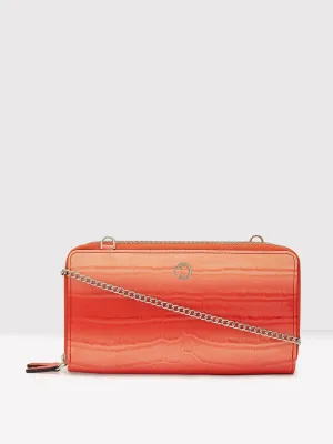 Caprese Eva Sling Large Coral Zip Around Wallet