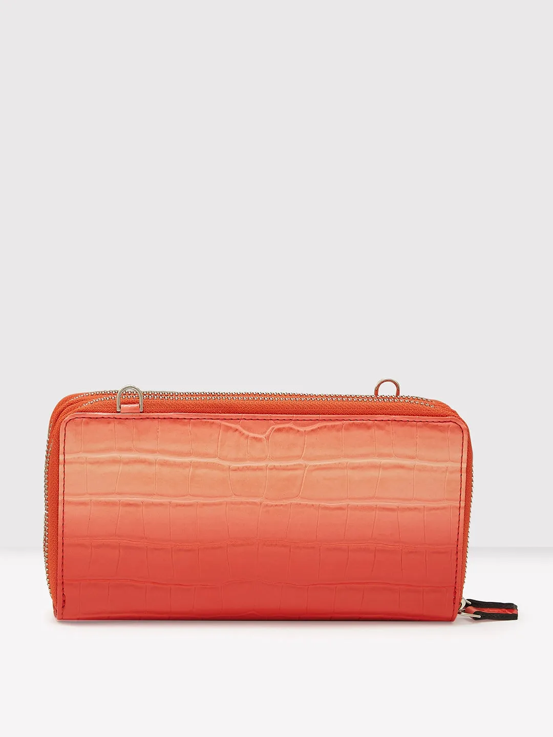 Caprese Eva Sling Large Coral Zip Around Wallet
