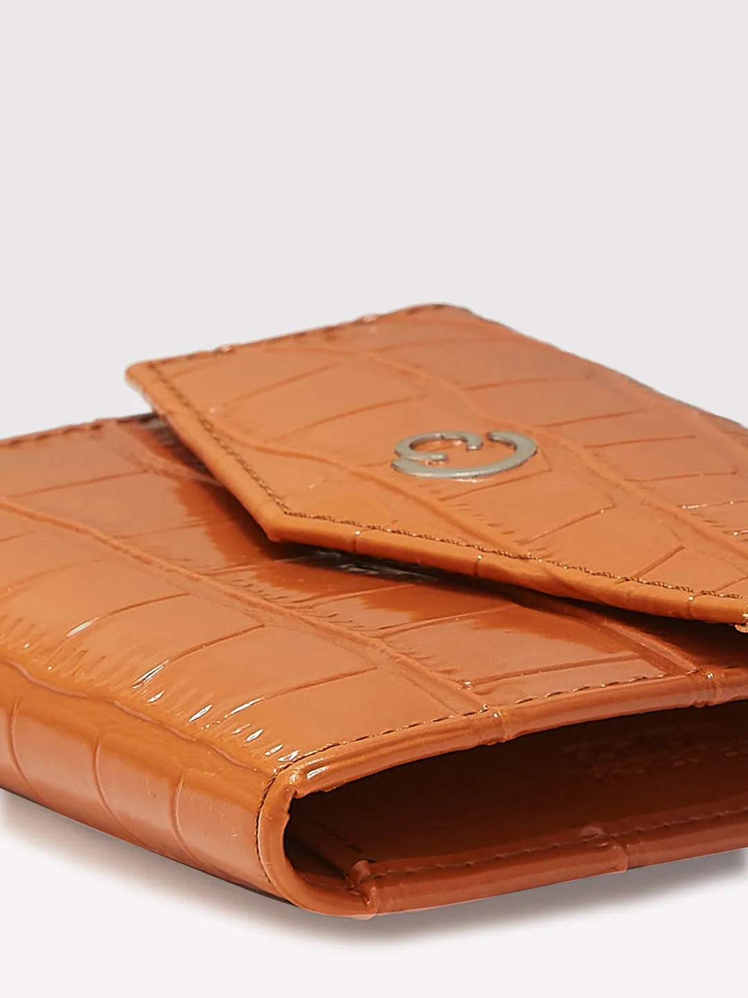 Caprese Eva Small Tan Flapover Wallet
