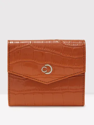 Caprese Eva Small Tan Flapover Wallet